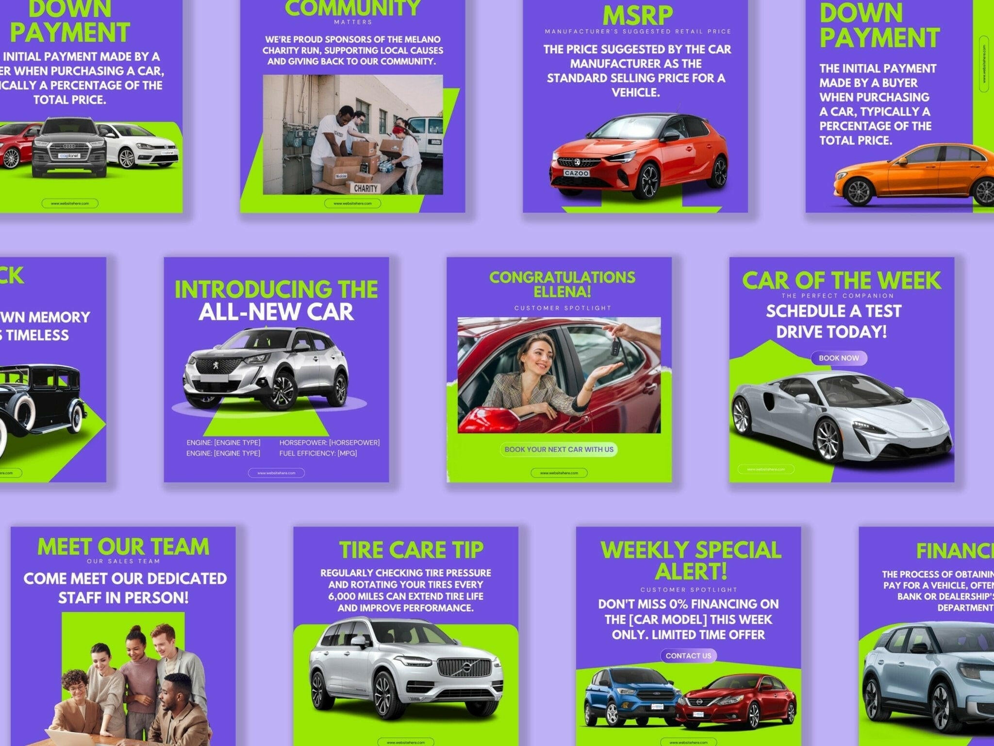 Instagram car dealership post templates Canva preview