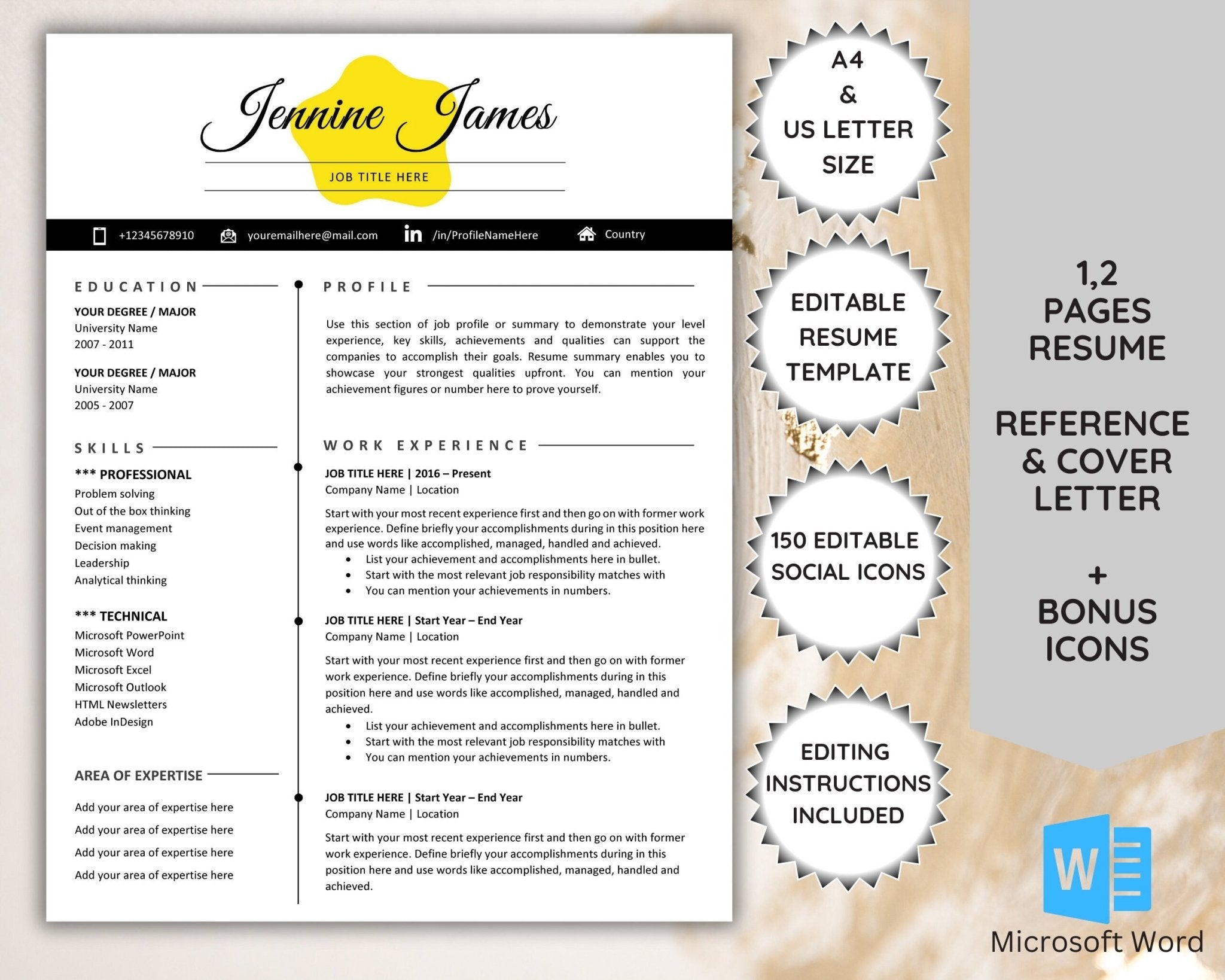 Minimalist Resume Template – 1-Page Layout