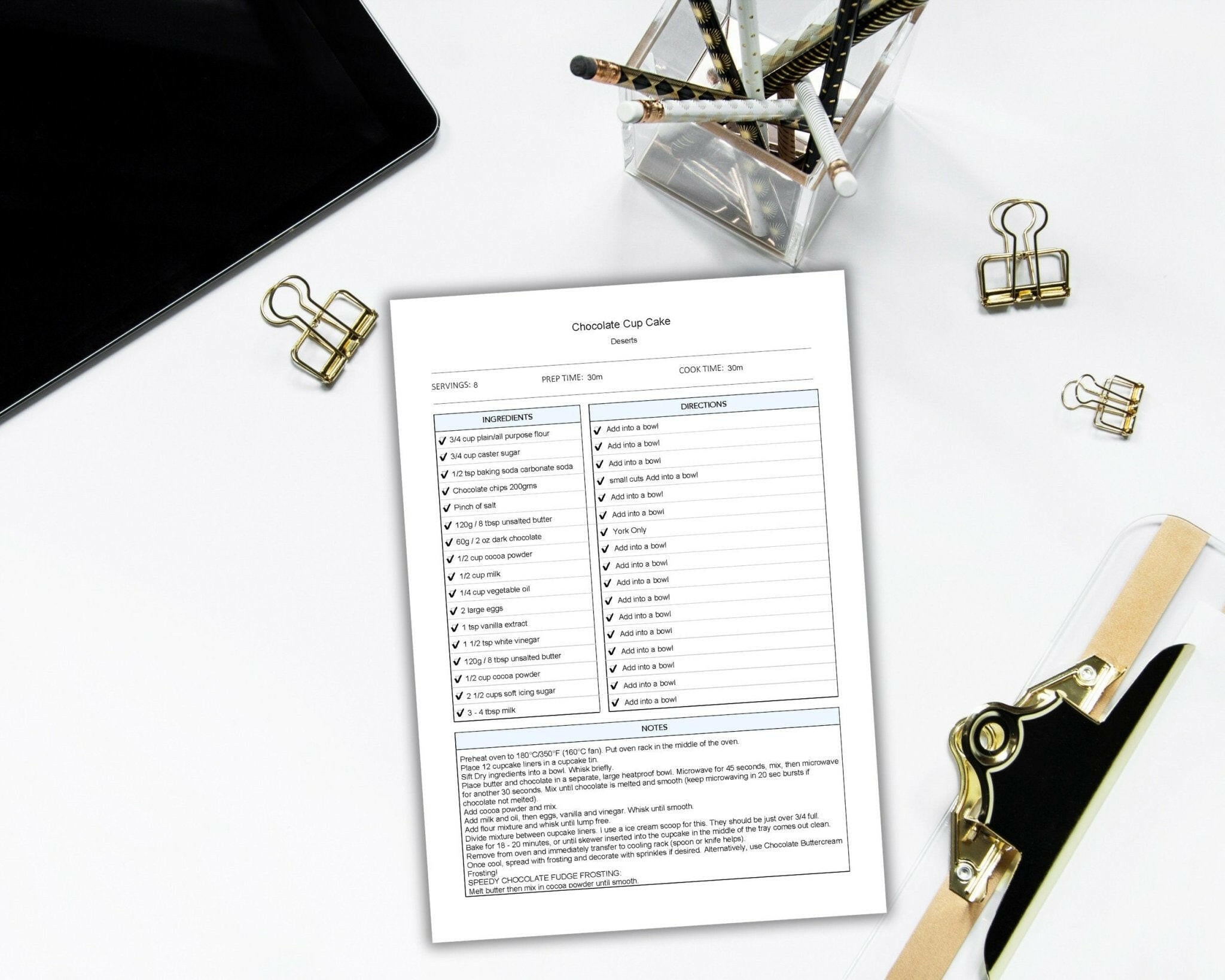 Microsoft Word Recipe Template – Editable on Desktop