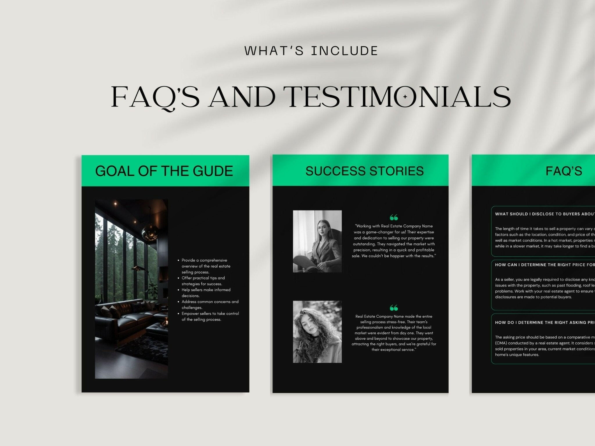 Printable seller guide template in A4 and US Letter sizes