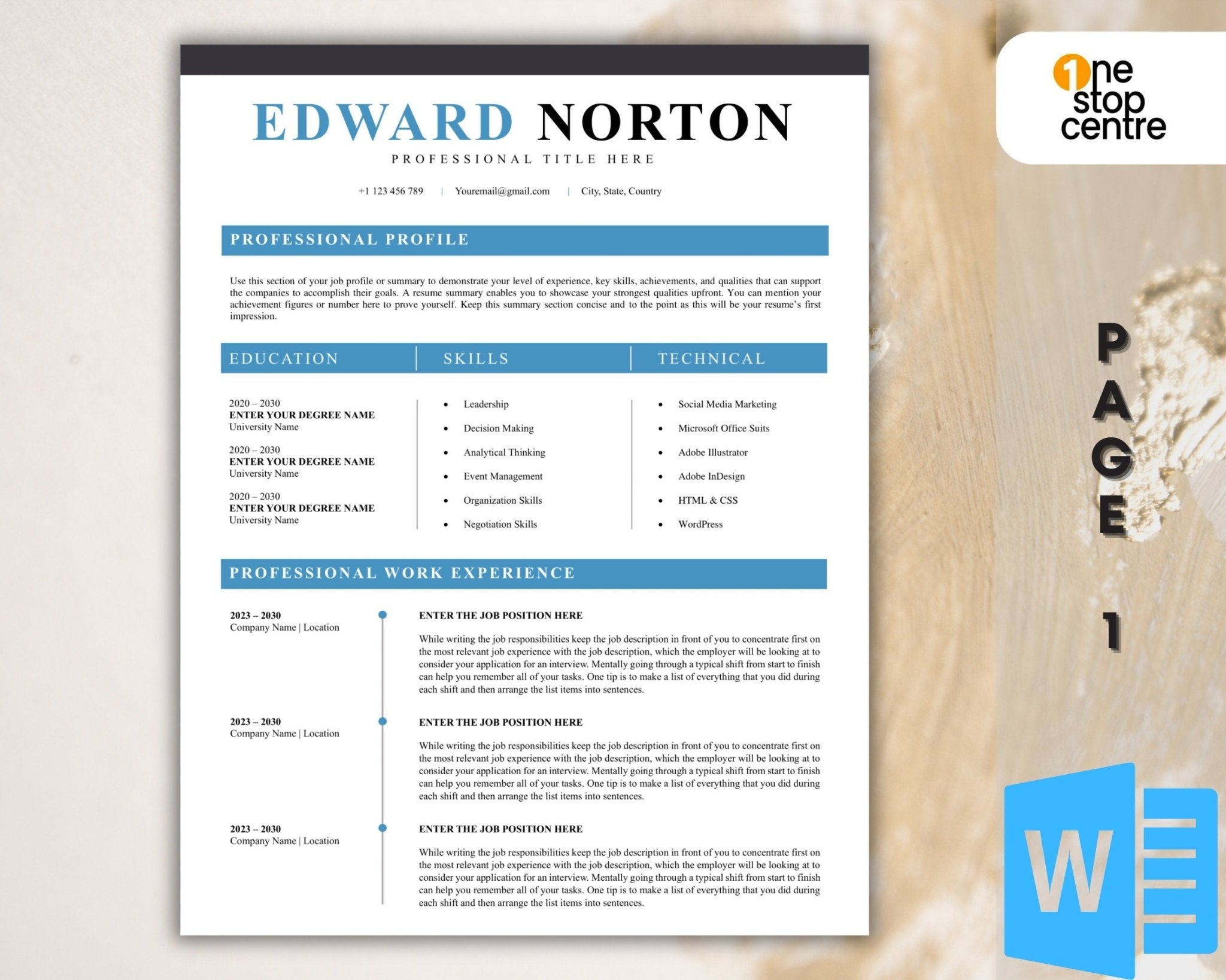 ATS-friendly resume layout with cover letter