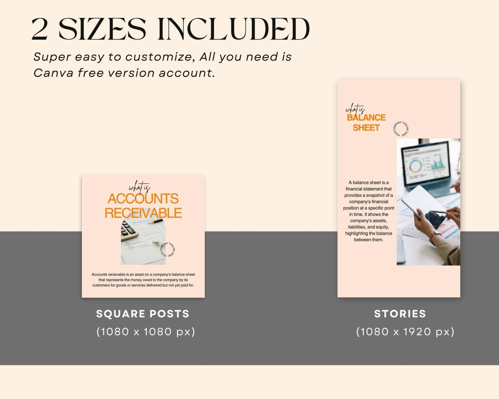 “Editable Canva template for ROI and profit margin post”