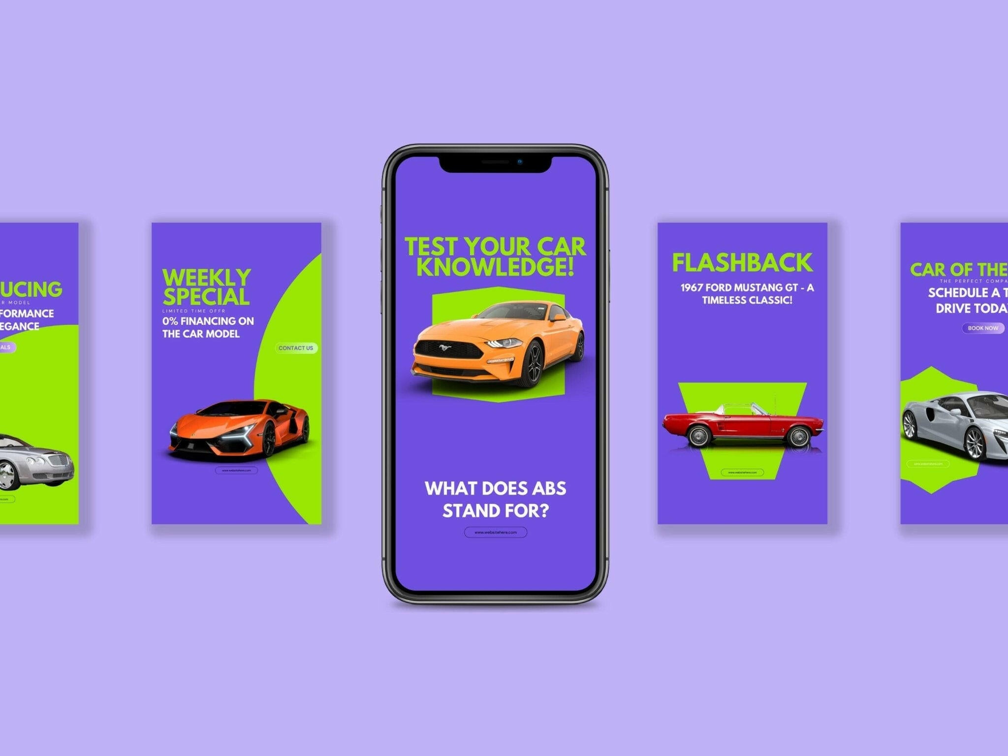 Editable car sales Instagram stories bundle for Canva