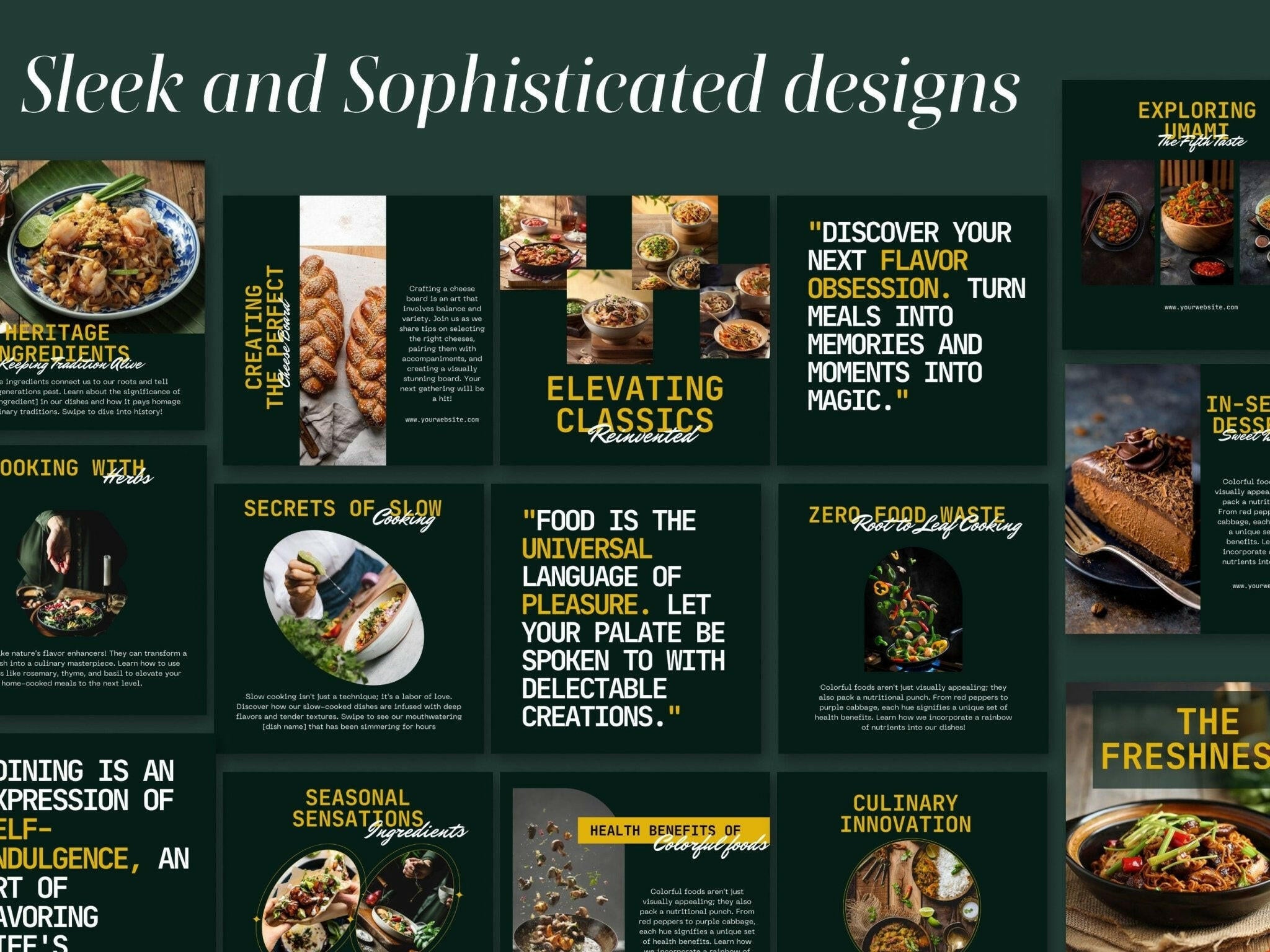 Food branding templates for Instagram stories