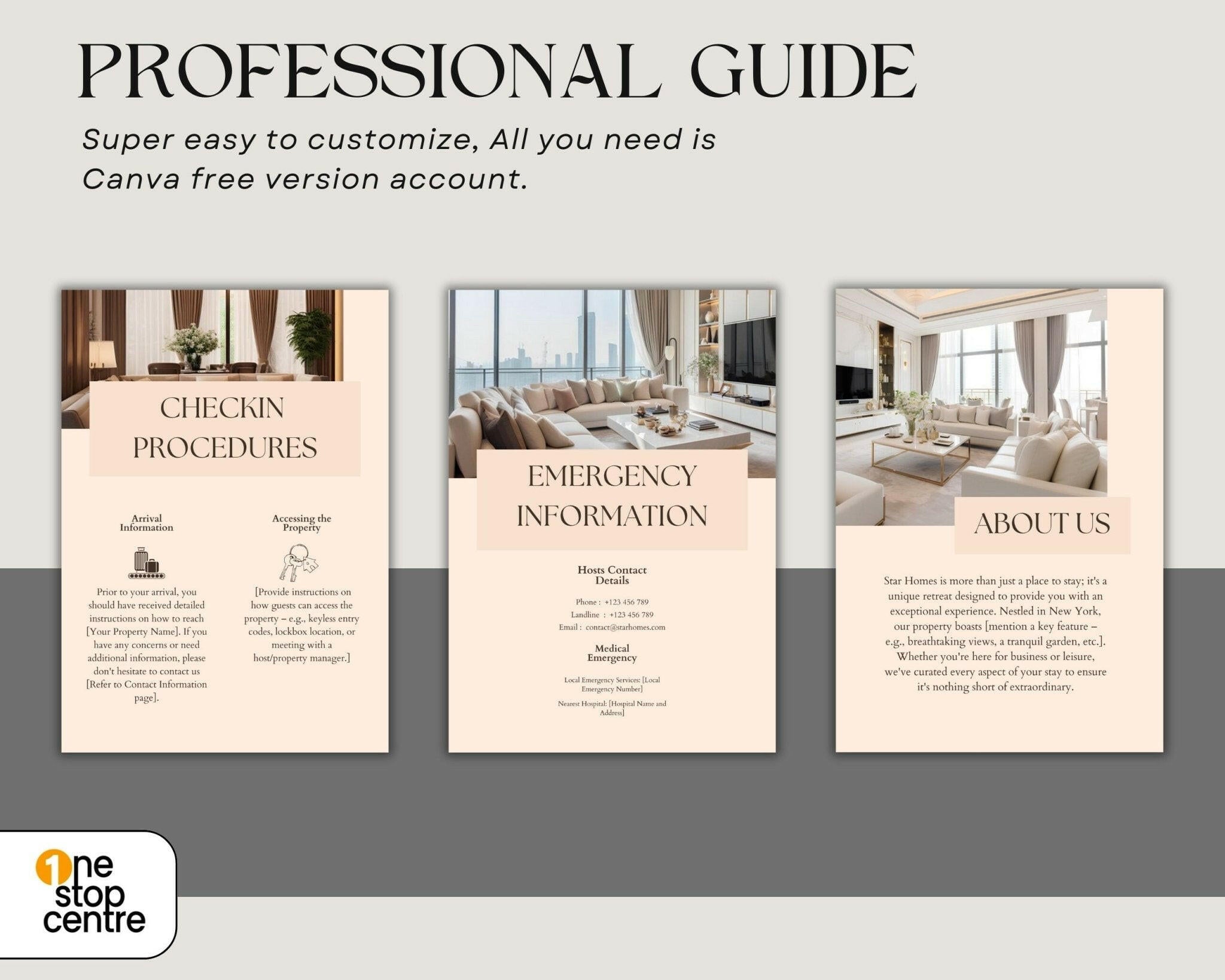 “Vacation rental guest booklet editable in Canva Free”