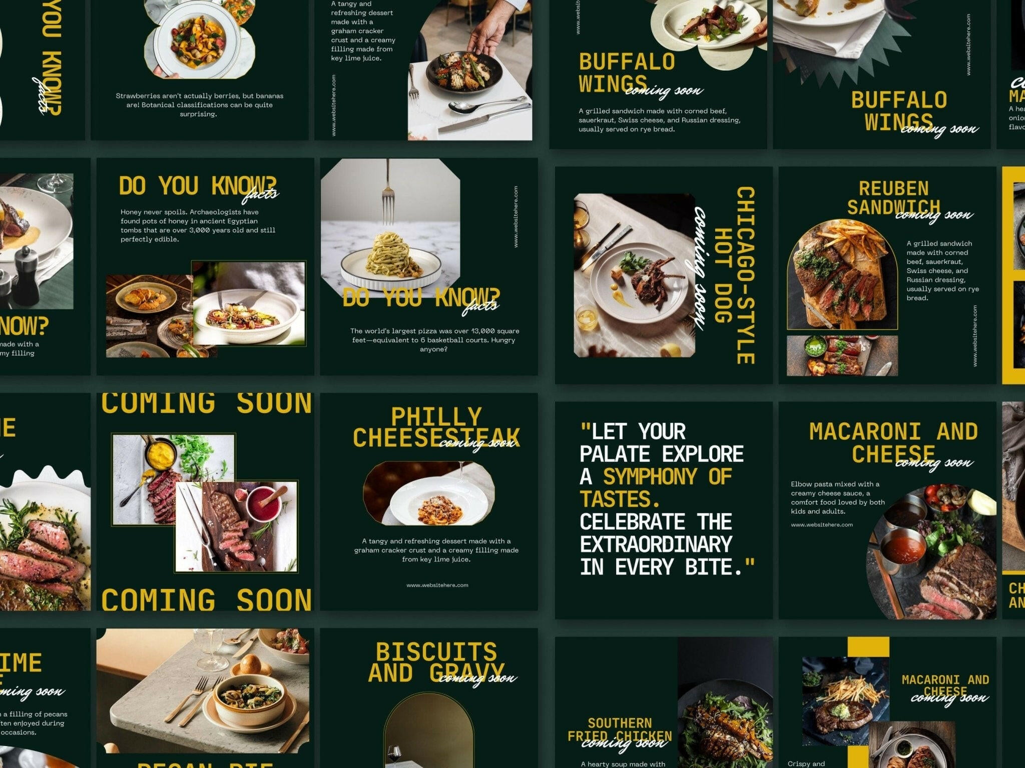 High-resolution restaurant Instagram post and story templates