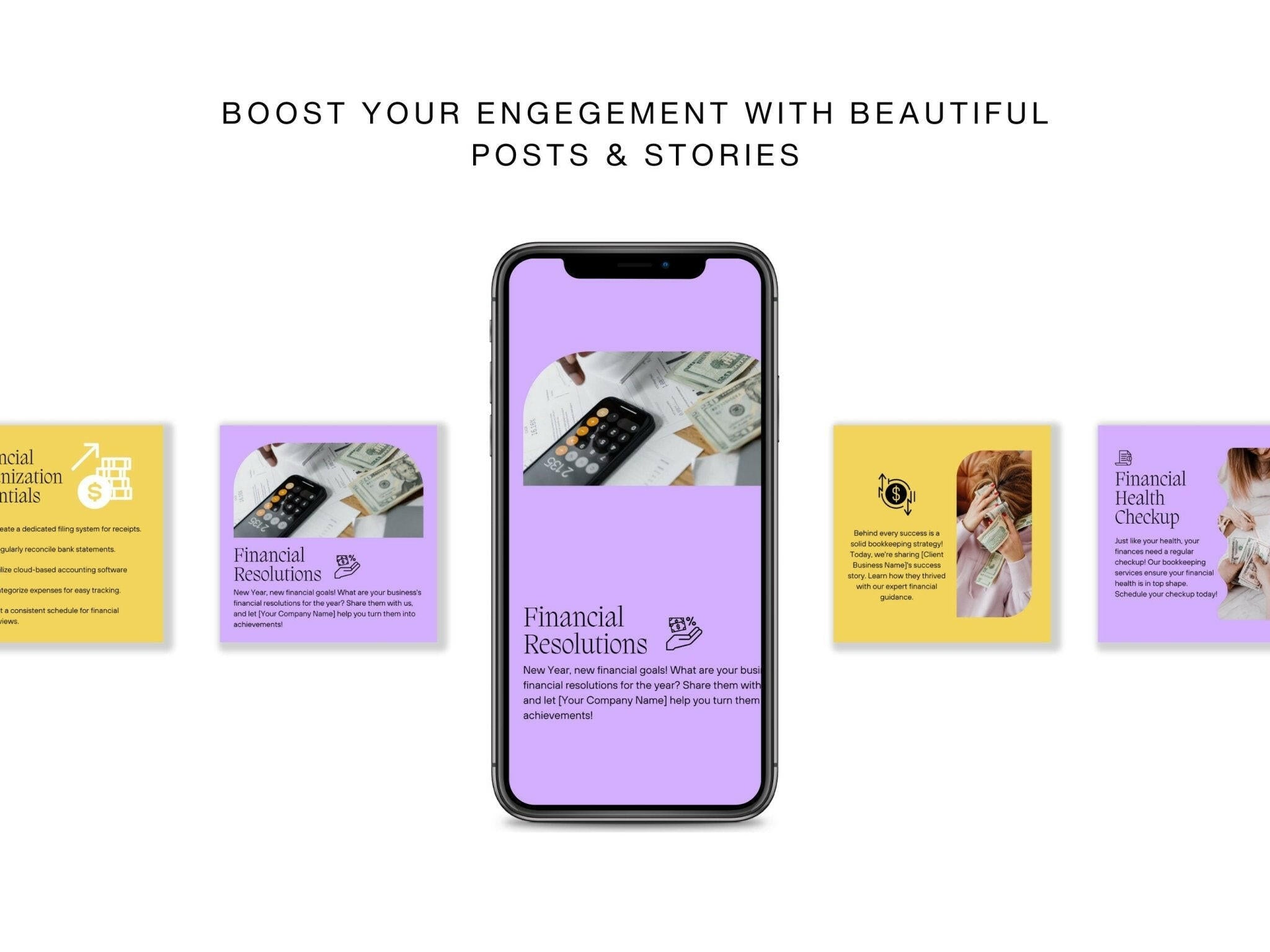 Fully customizable Canva templates for finance industry