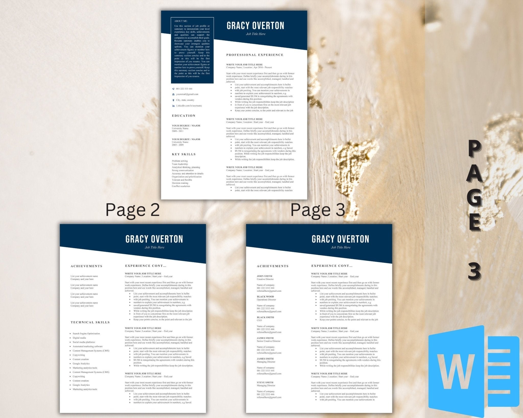 1 to 3-page resume Templates