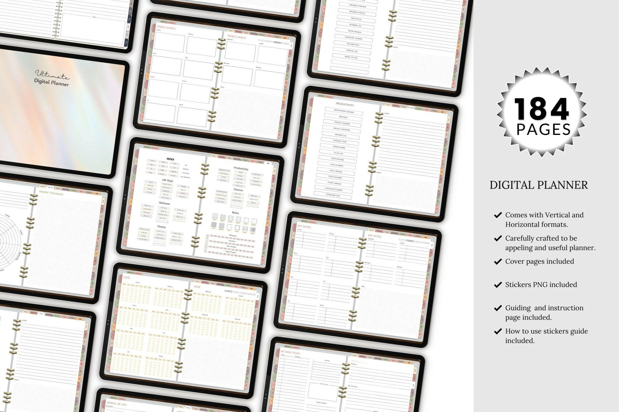 Tablet view with weekly planner and to-do section
