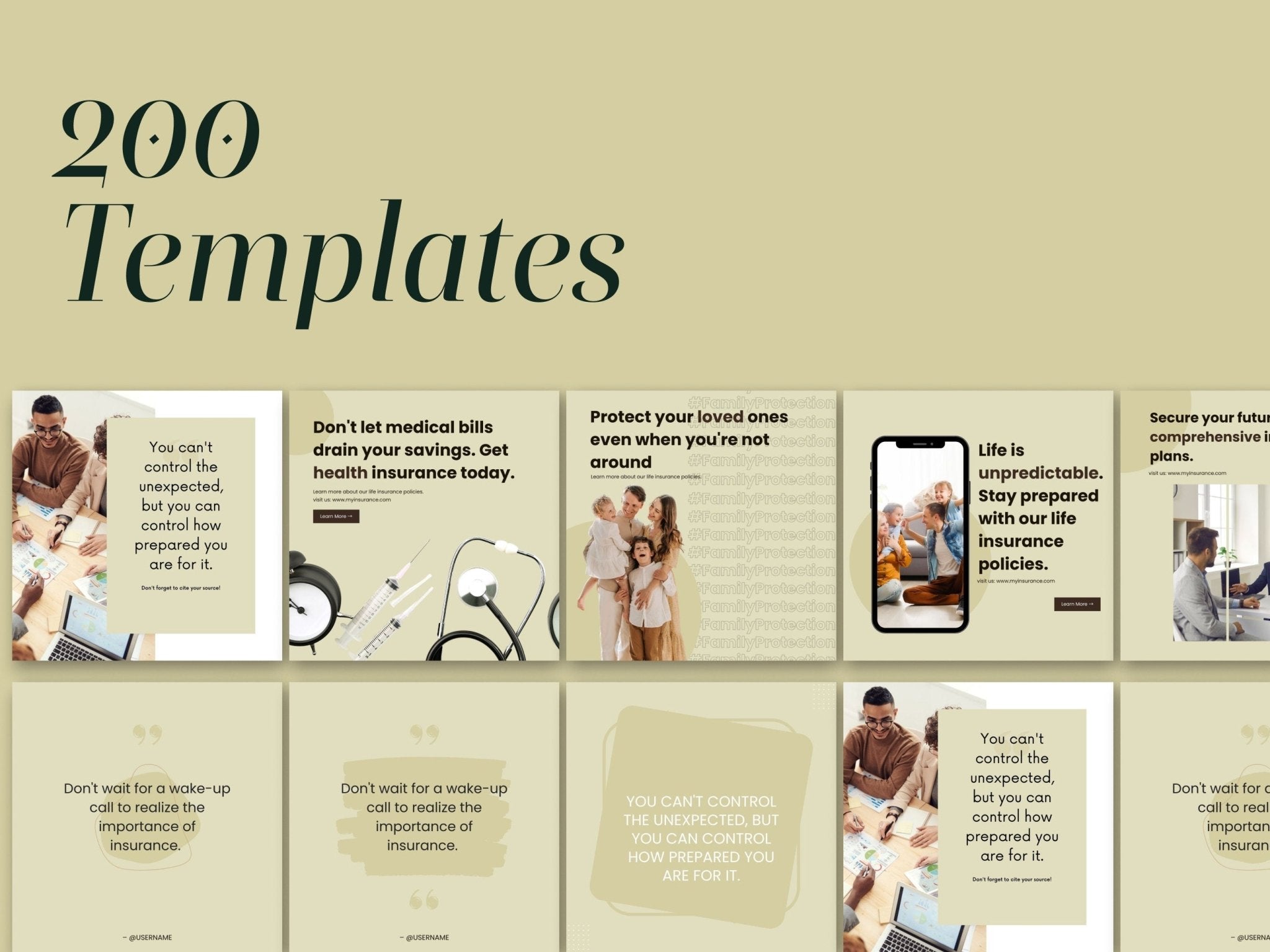 Insurance agent Instagram post and story templates