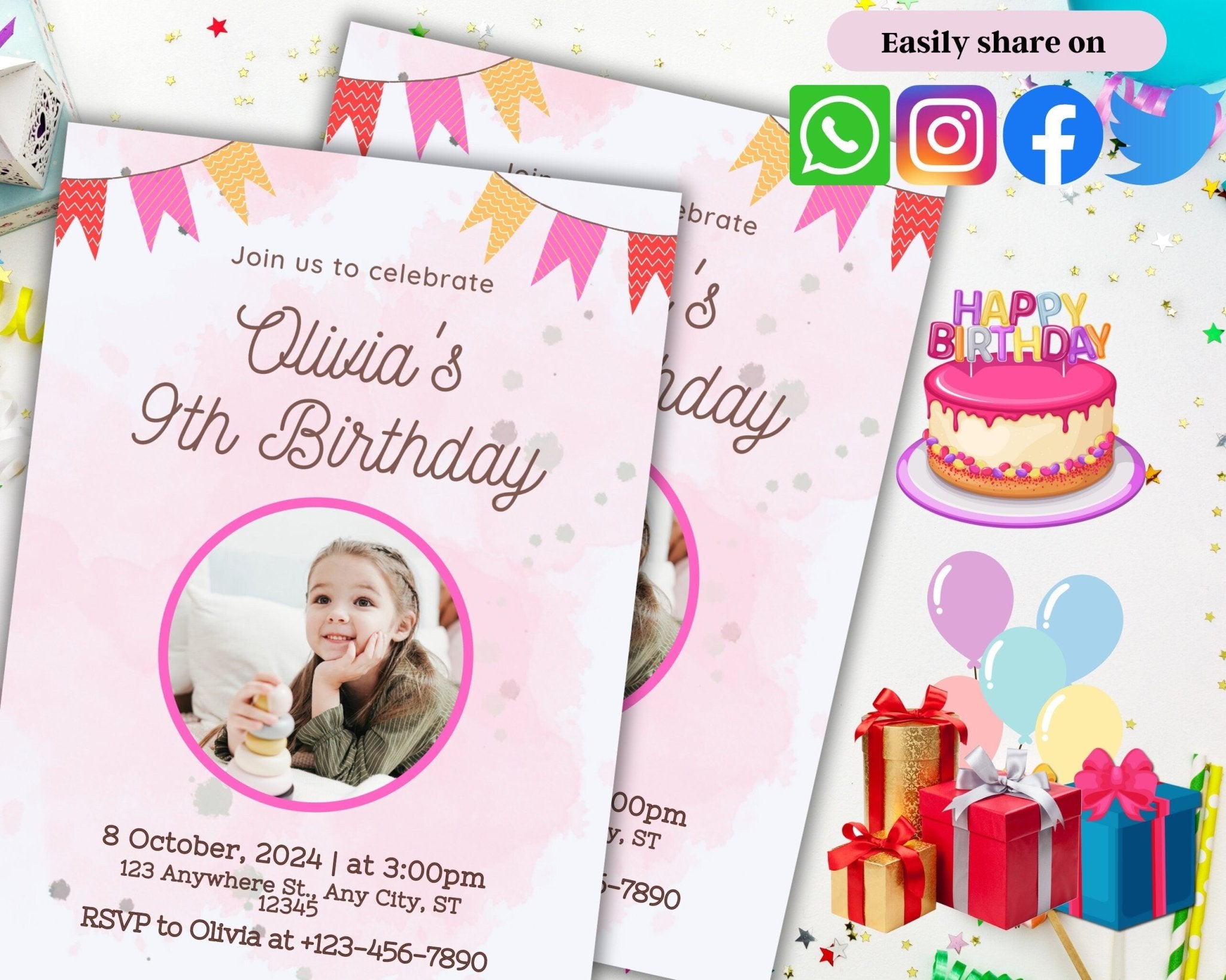 Drag-and-drop birthday card customization in Canva