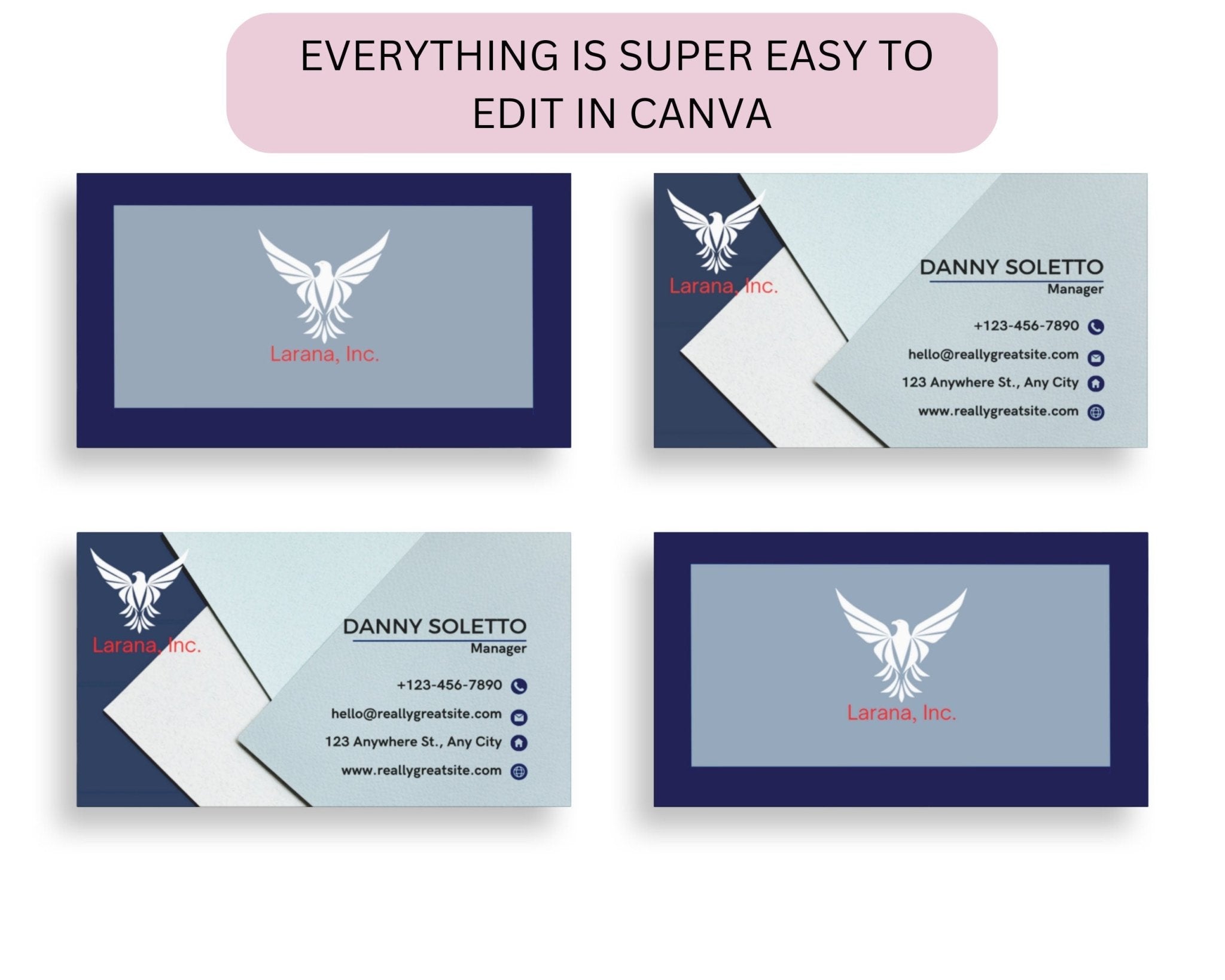Canva business card front and back design