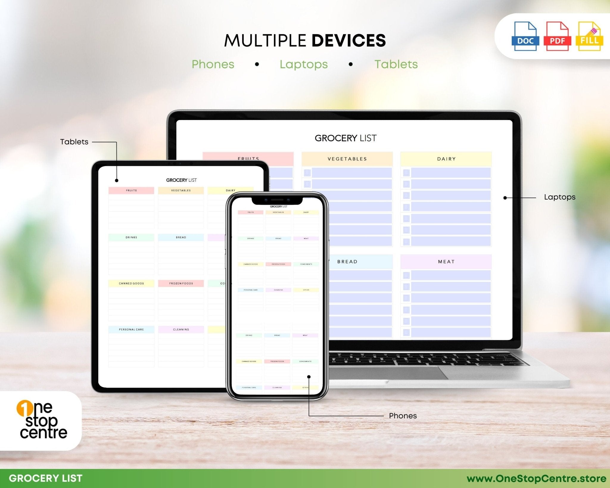 Instant download grocery organizer for efficient planning