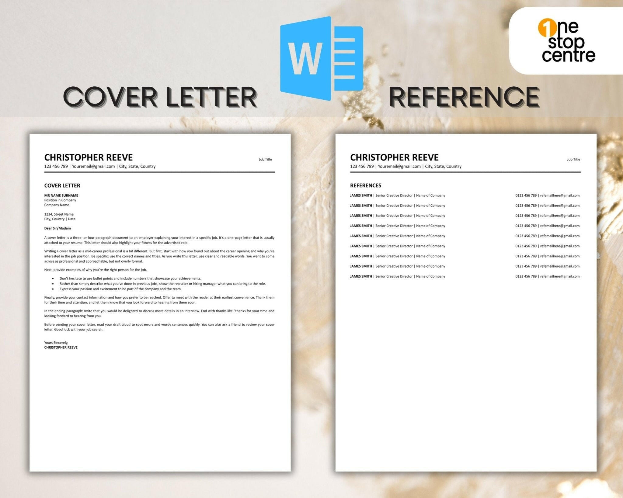 “Microsoft Word resume bundle with 1, 2, 3-page layouts”