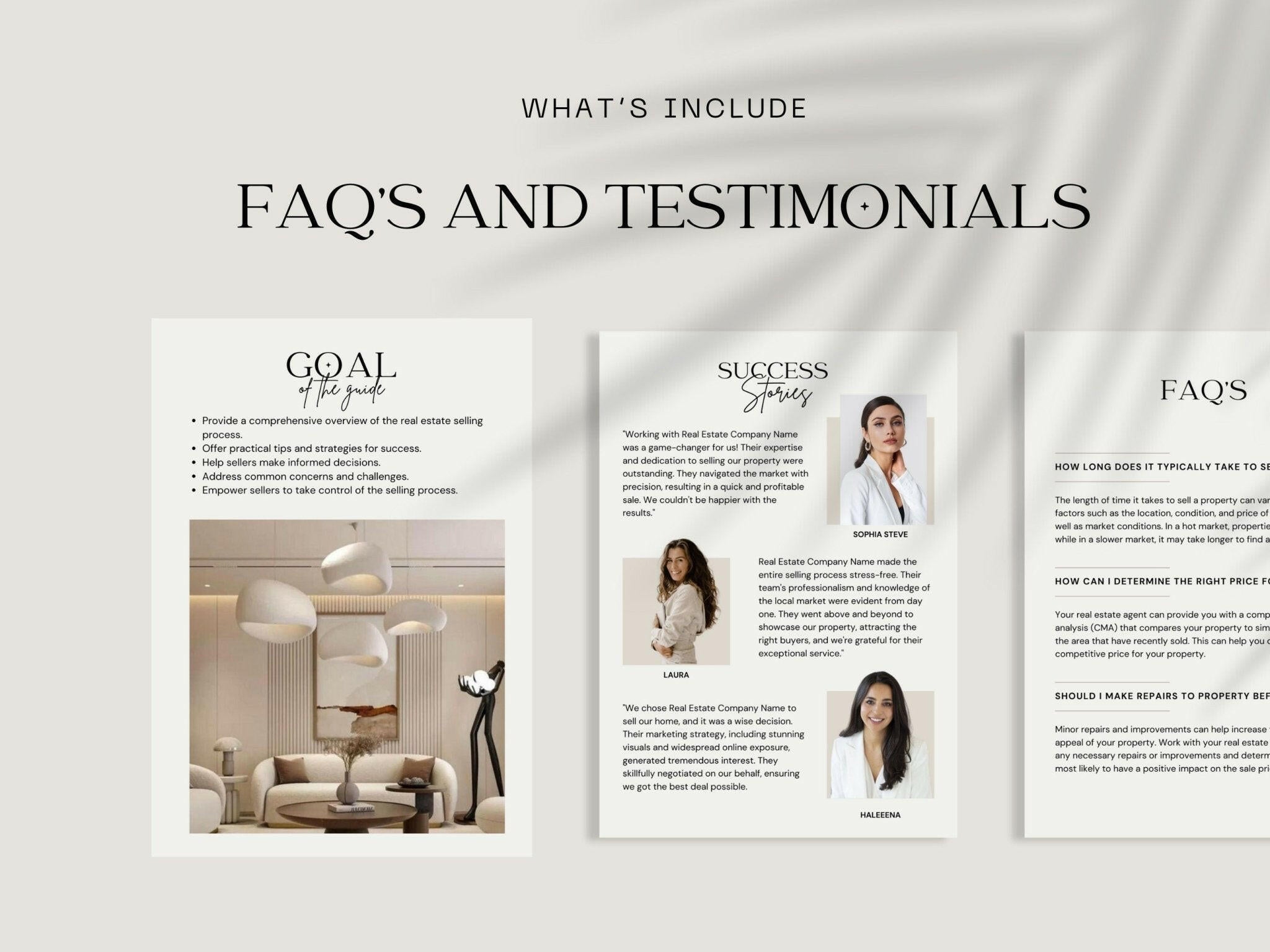 Customizable Canva seller guide with modern real estate branding