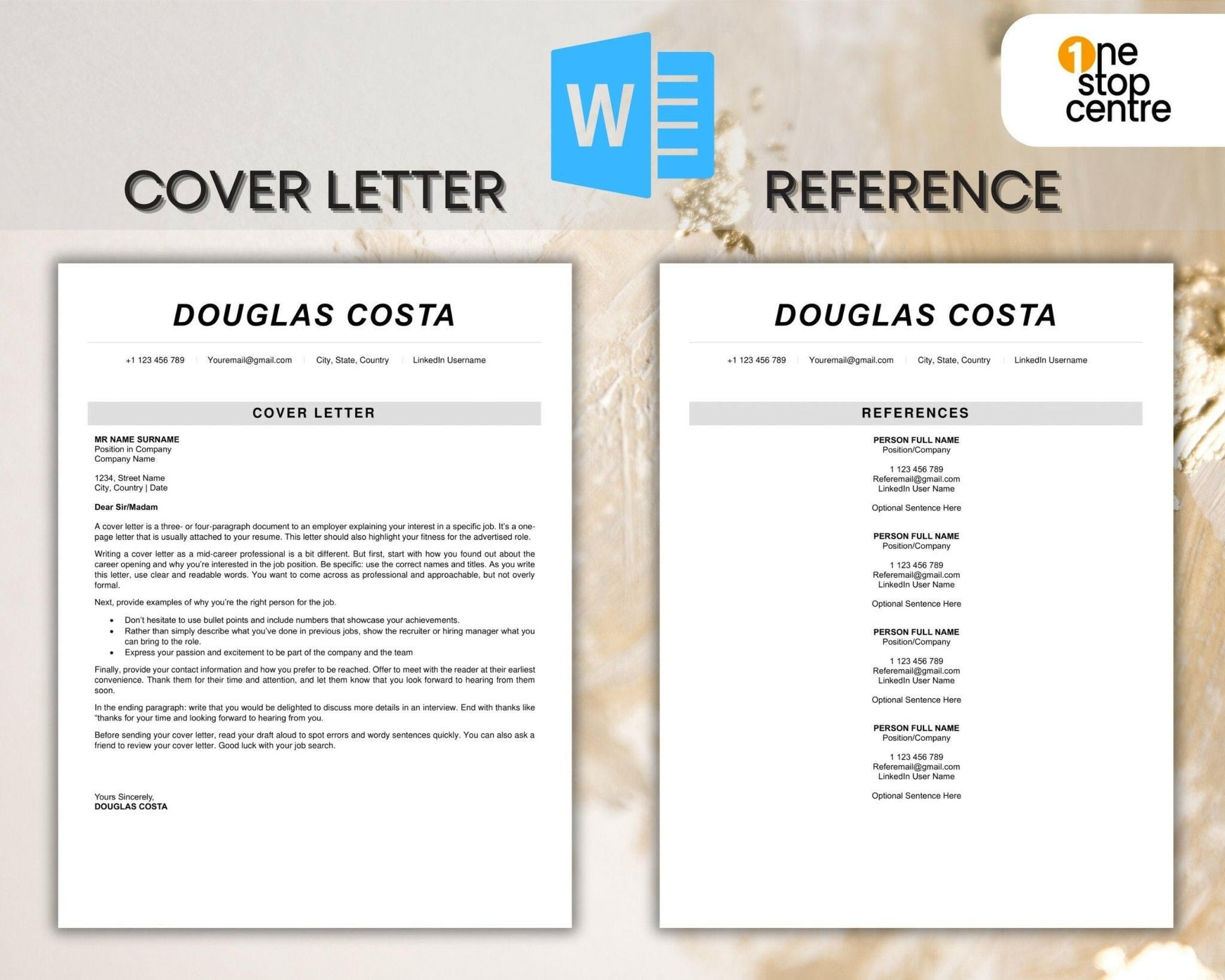 Microsoft Word resume template optimized for ATS compatibility matching reference page