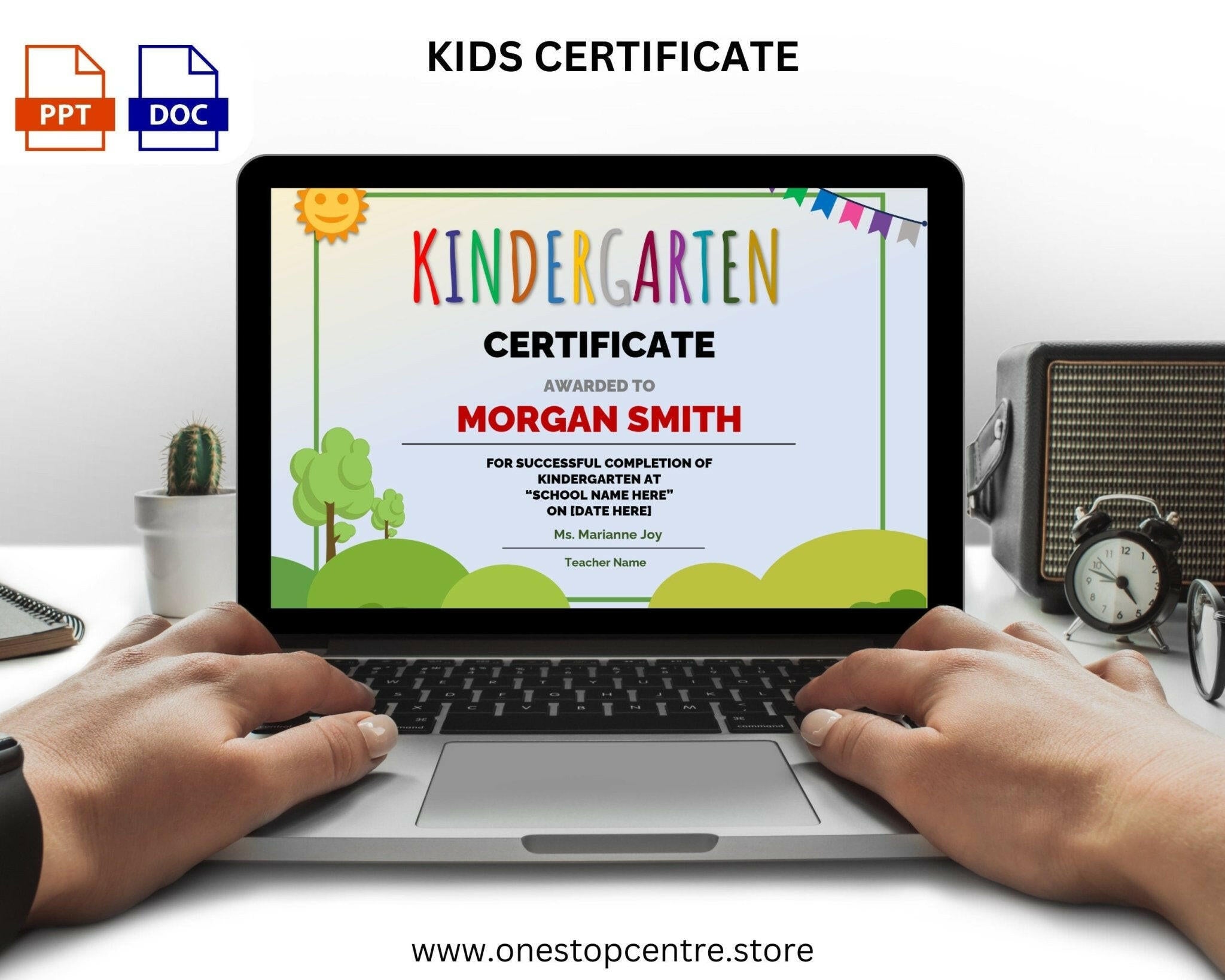 Digital Word template for kids’ diploma certificates