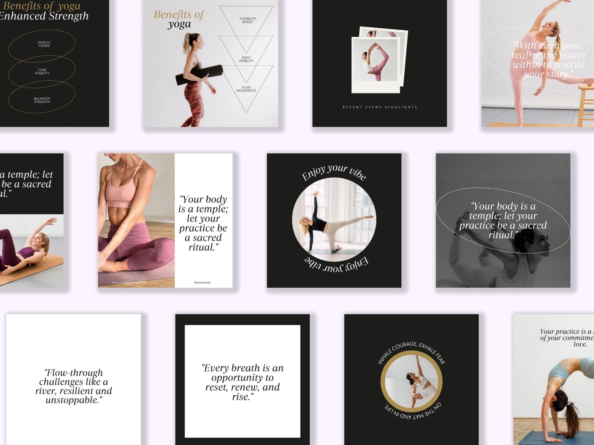 Instagram post and story templates for health & wellness brands