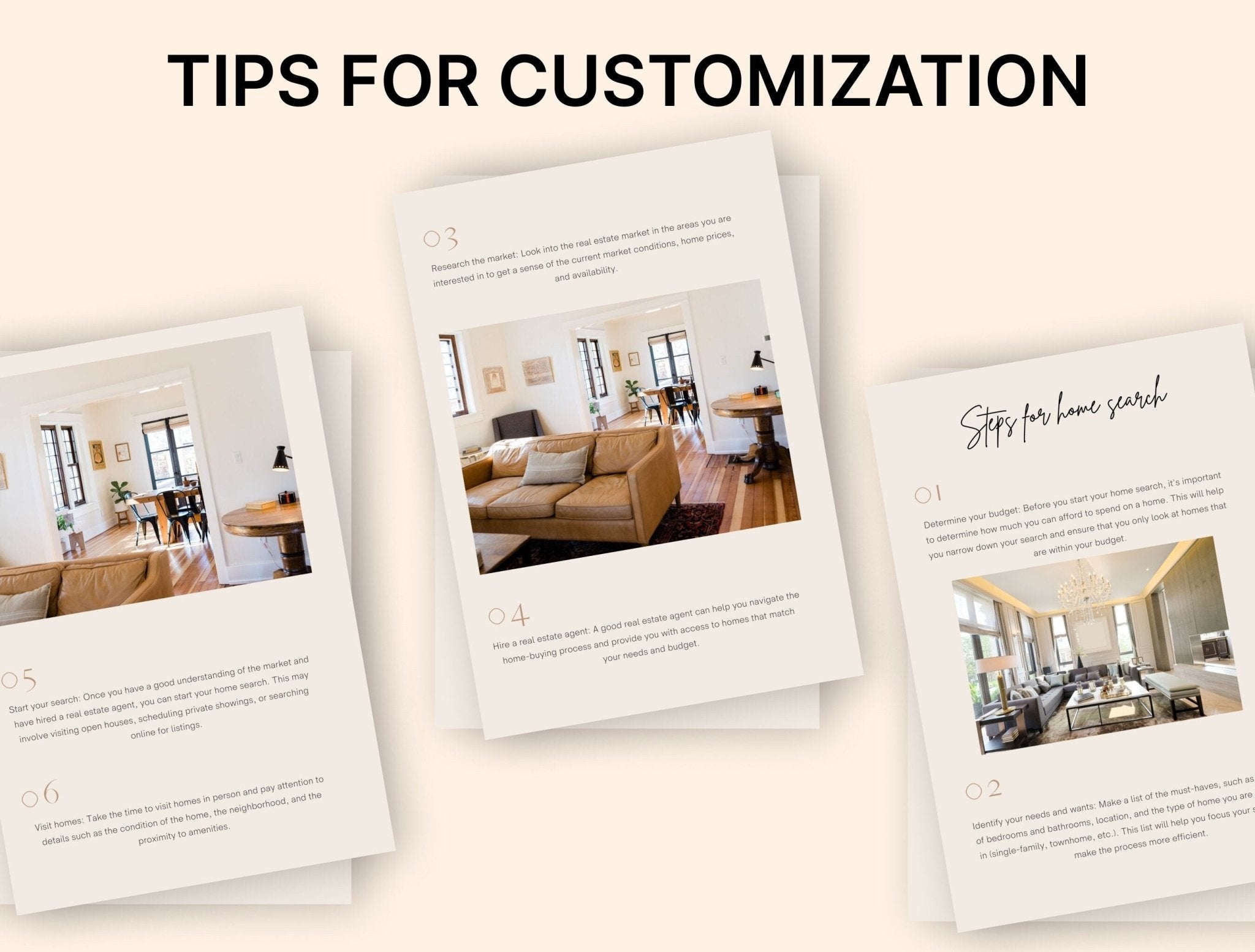 Digital real estate buyer info guide templates