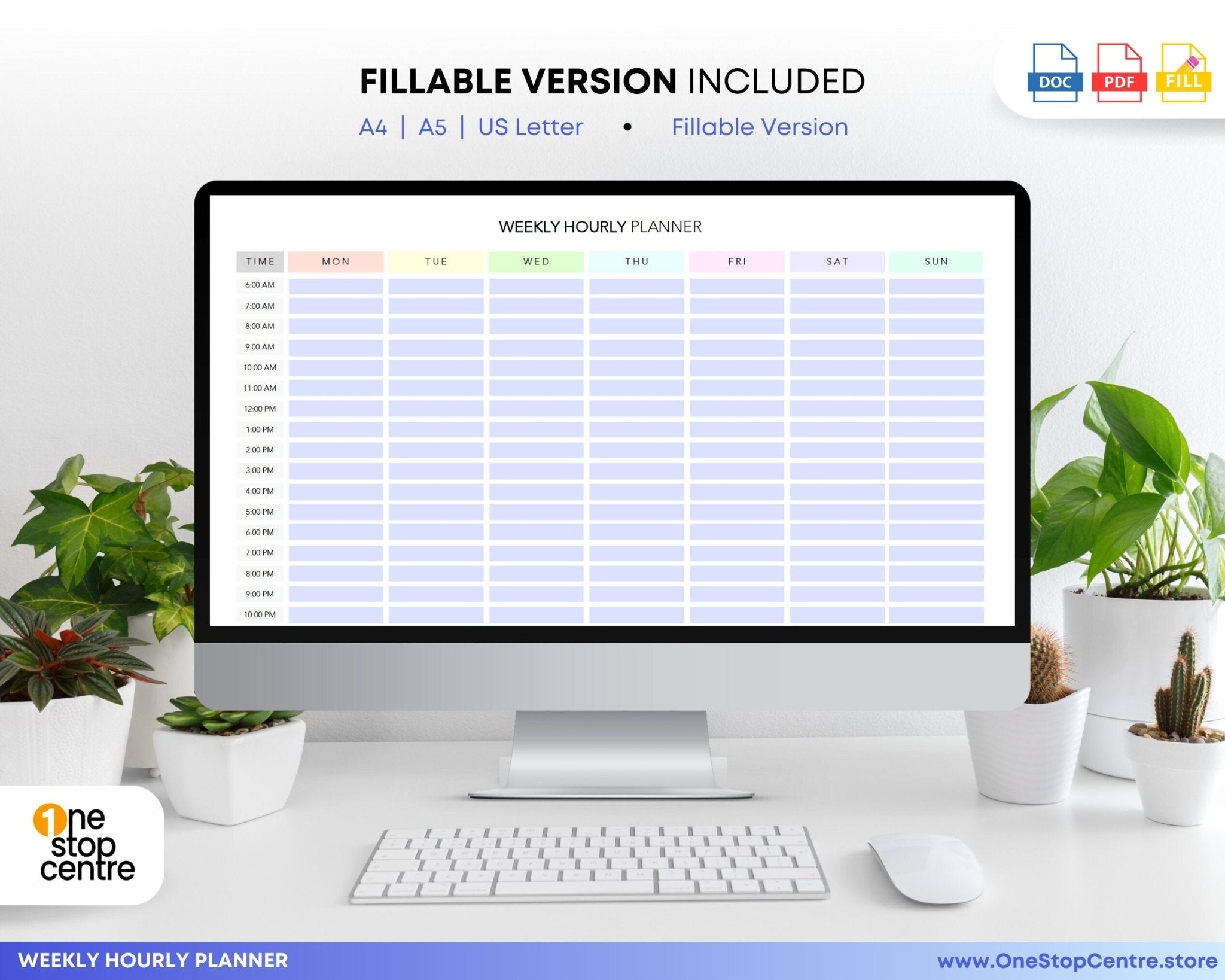 Minimalist Printable Weekly Planner for Work or Study