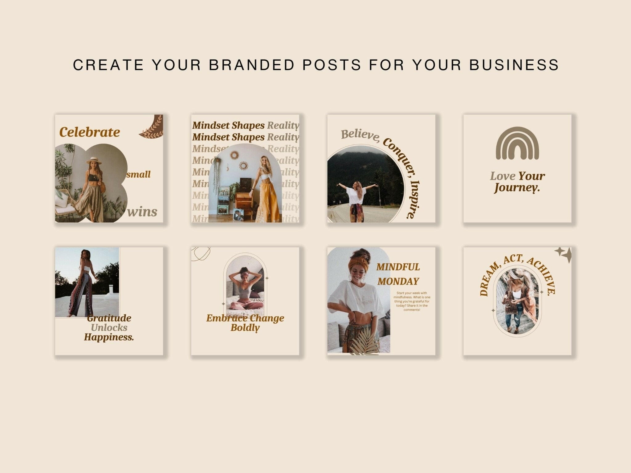 Bold and modern boho Canva story post layout