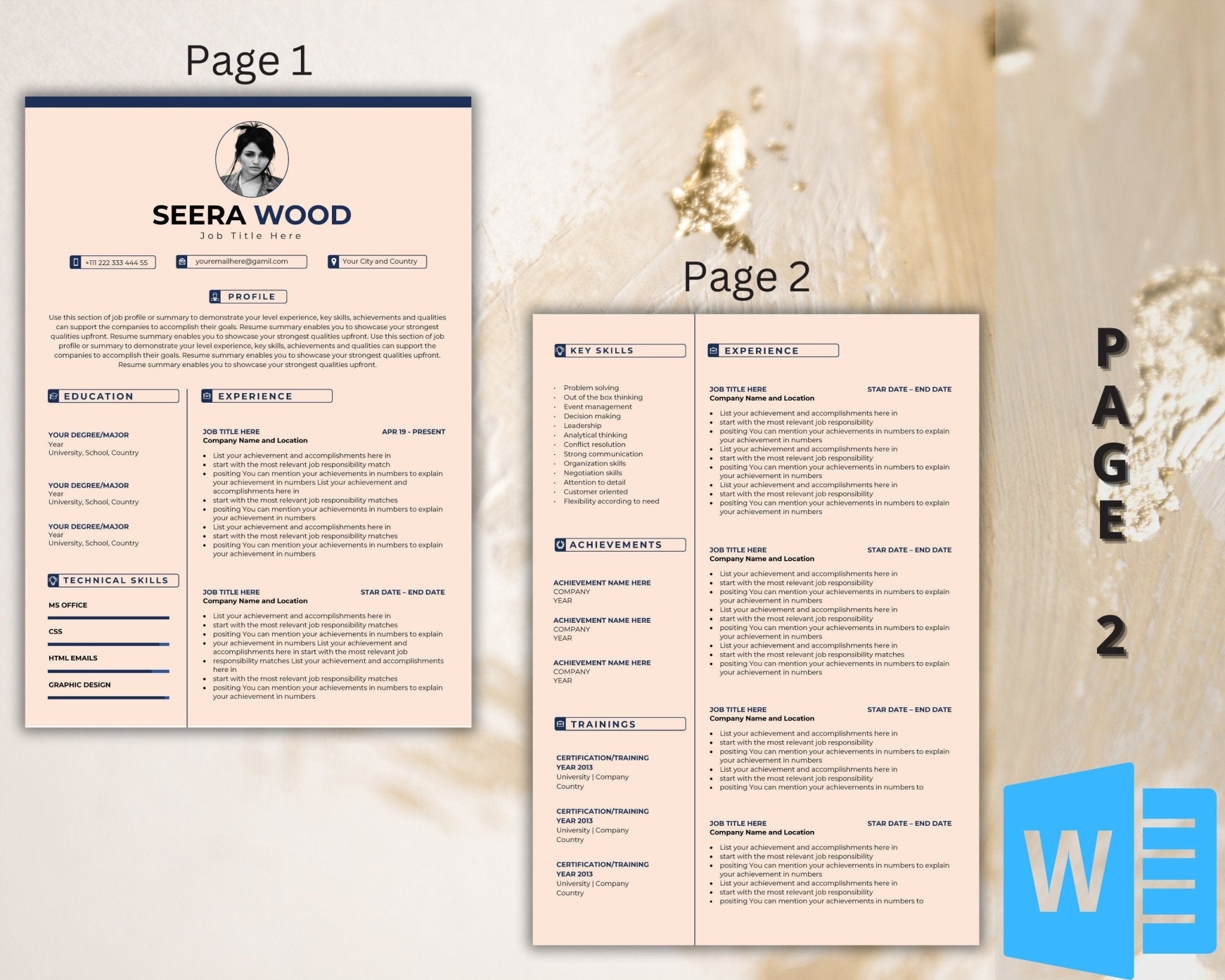 Professional Resume Design – US Letter Format