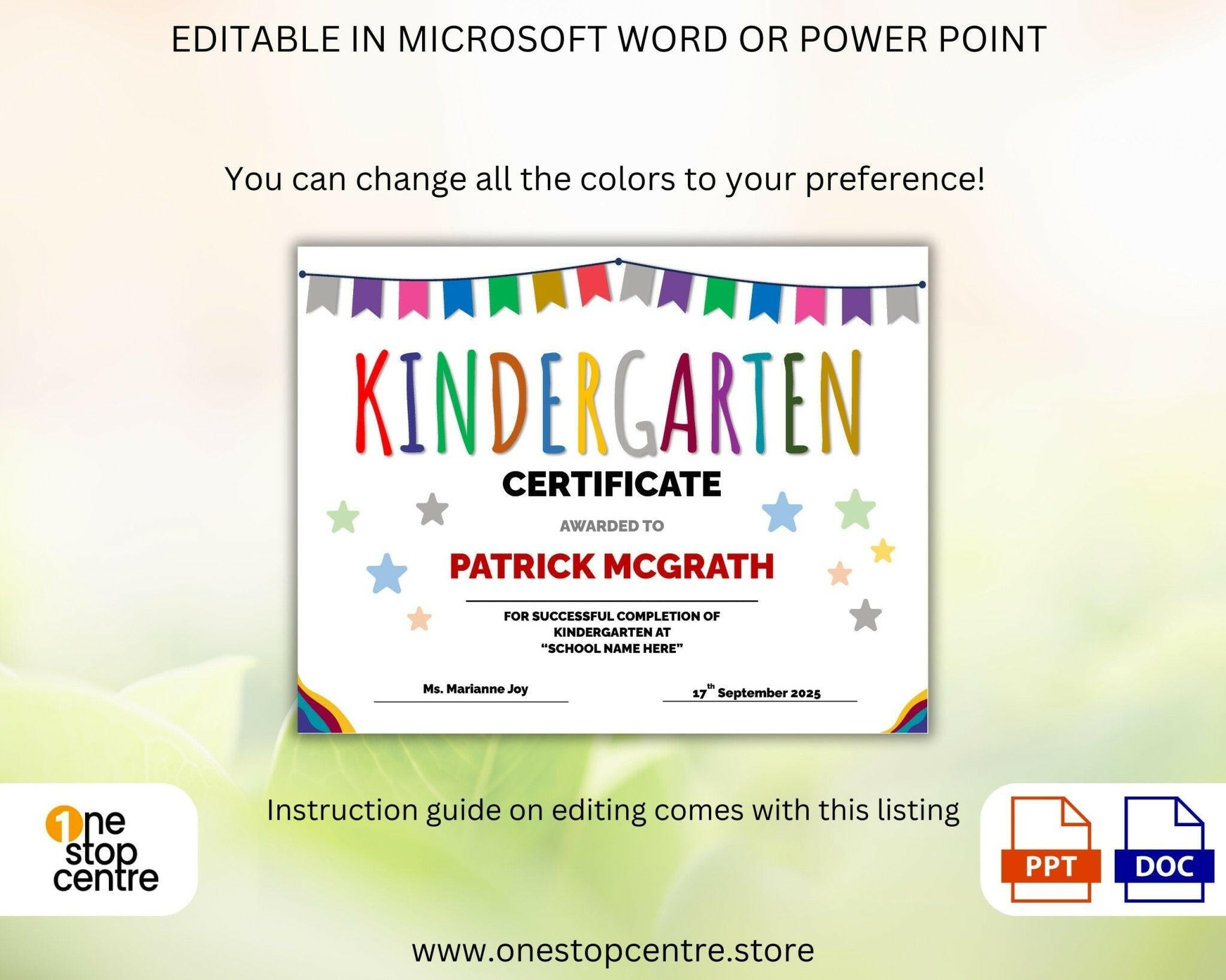 Editable Graduation Template for Homeschoolers