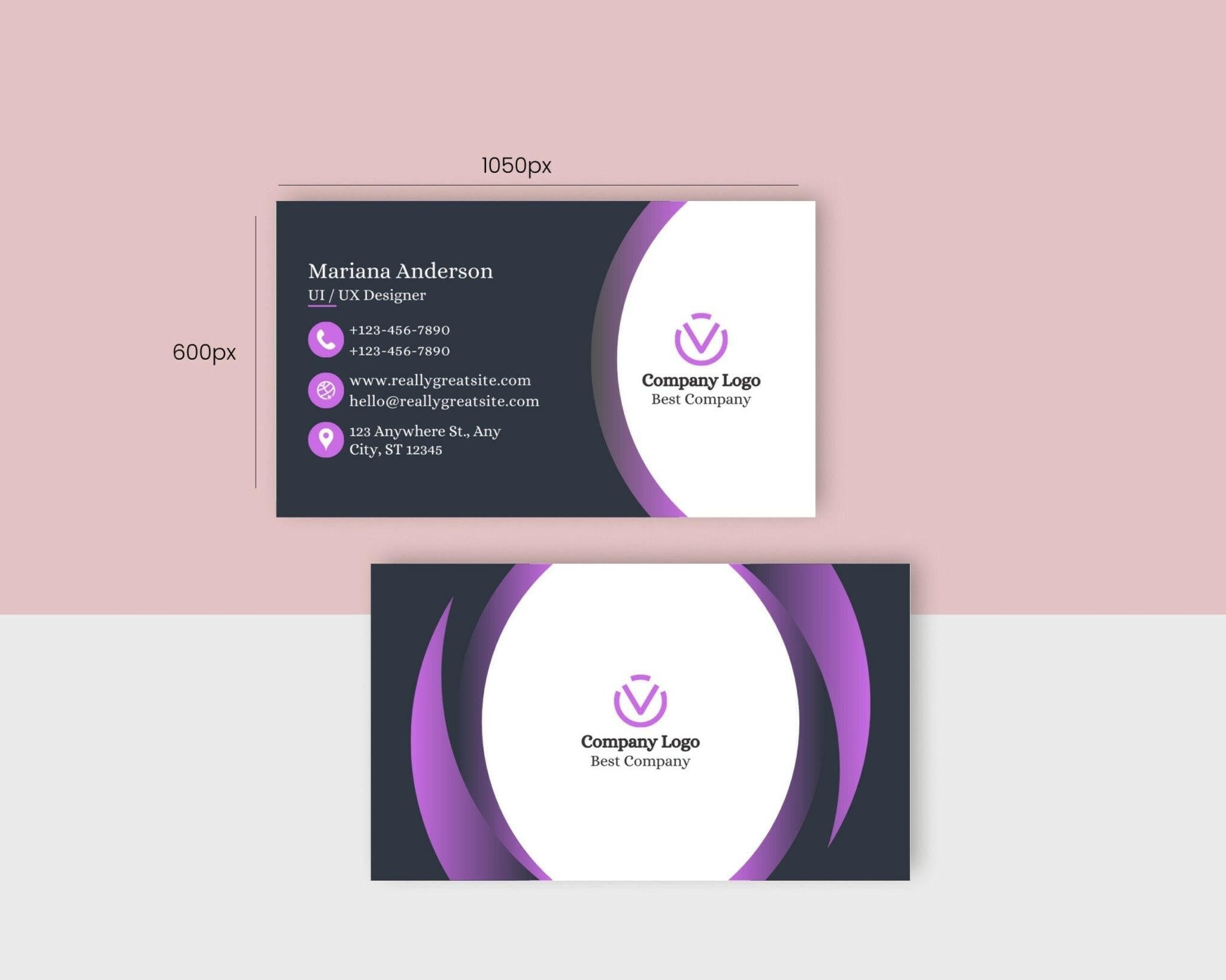 High-resolution business card template for entrepreneurs