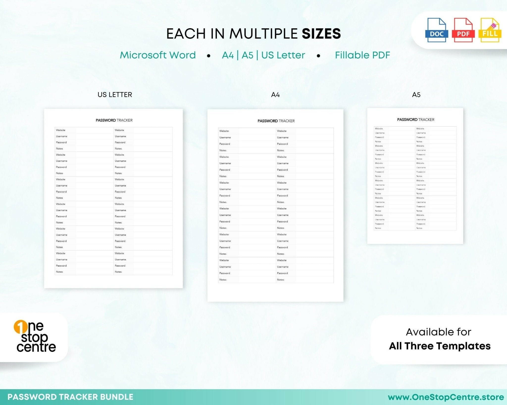 Secure Password Log Sheet – Instant Download