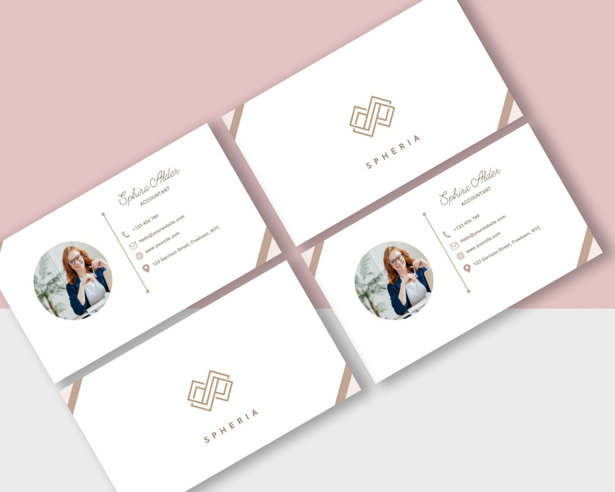 Customizable business card with photo placeholder
