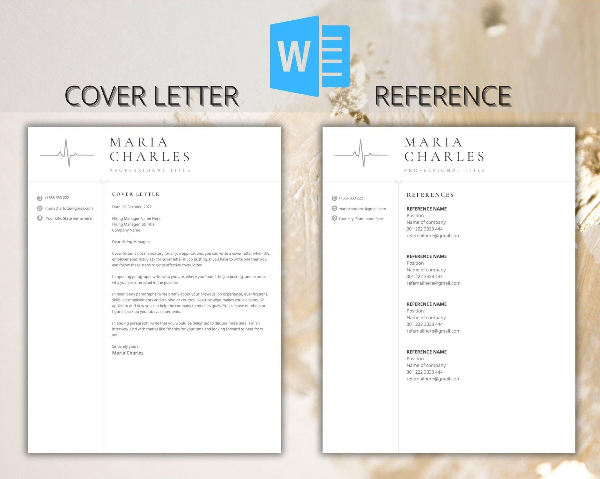 Resume with cover letter and reference page