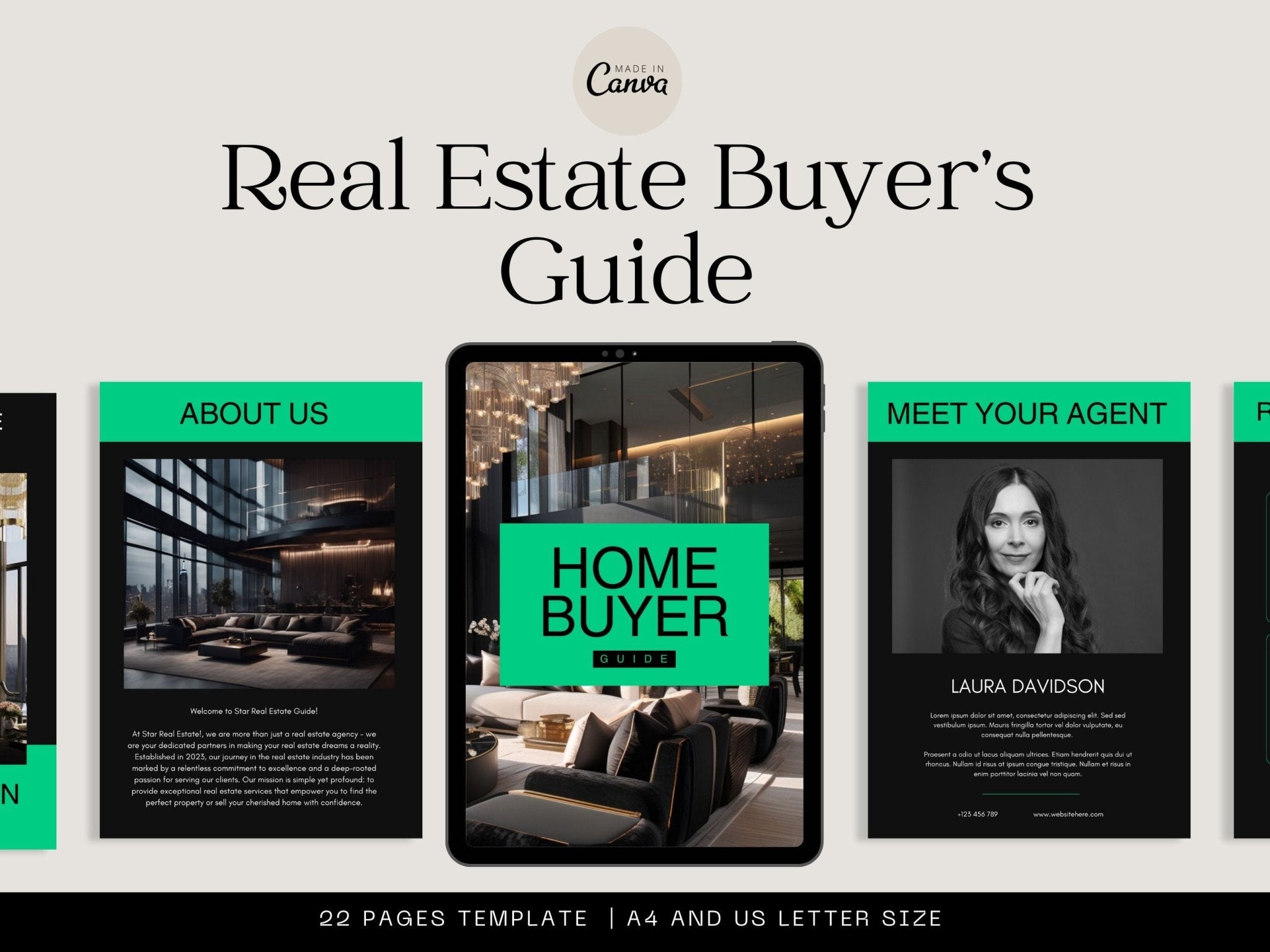 Canva real estate marketing templates example