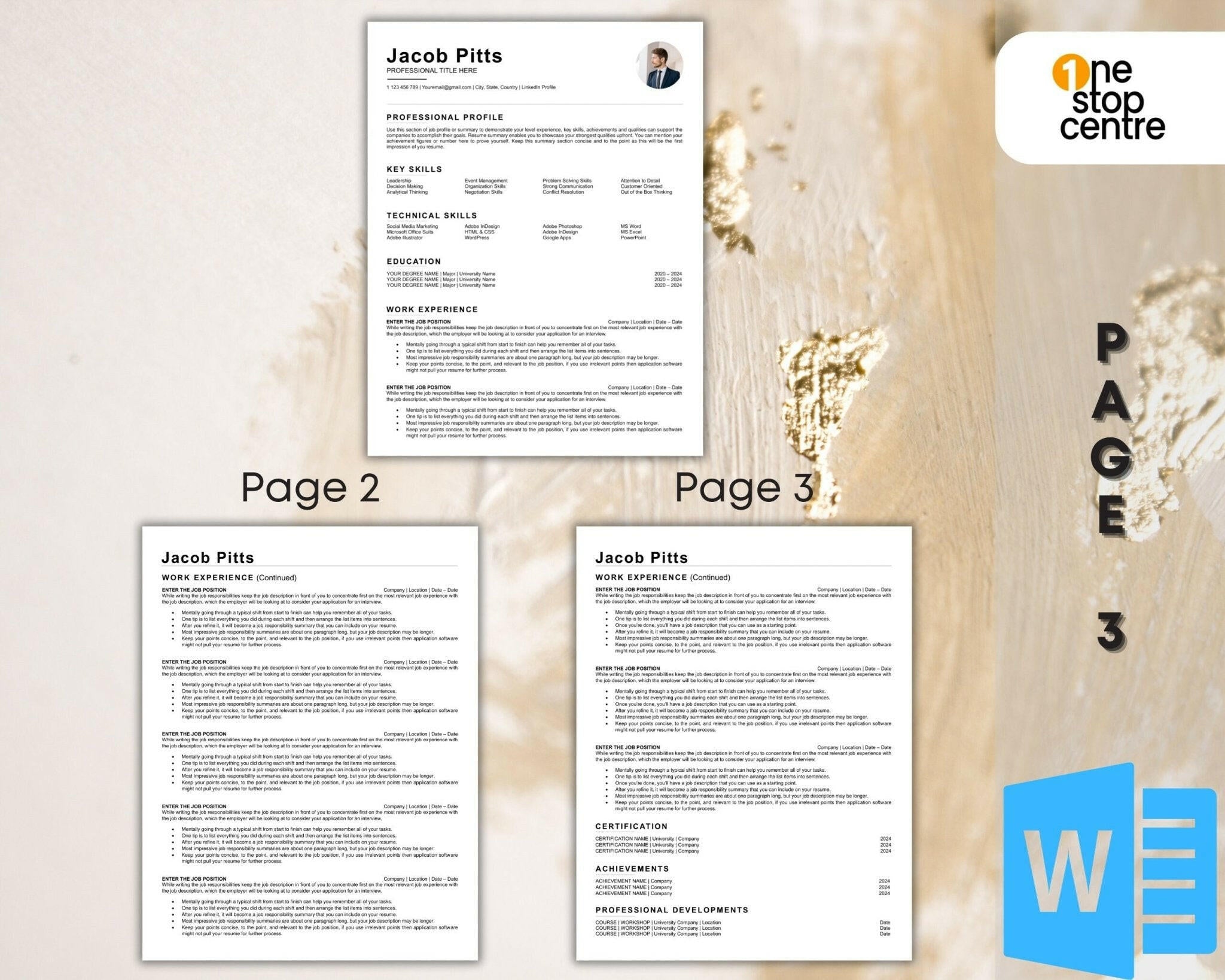 “Microsoft Word resume with clean layout and modern style”