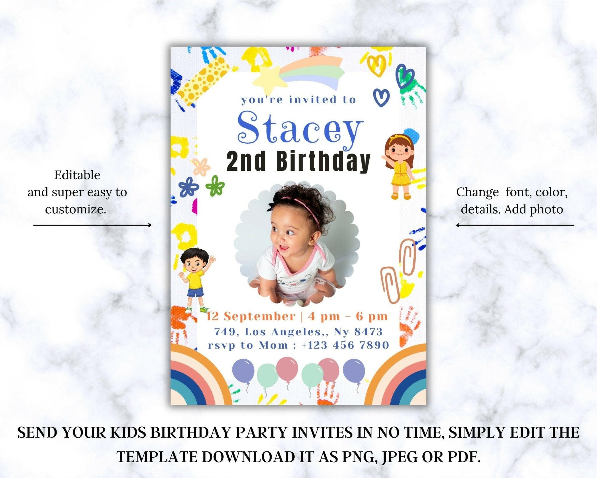 DIY photo invitation for kids in Canva