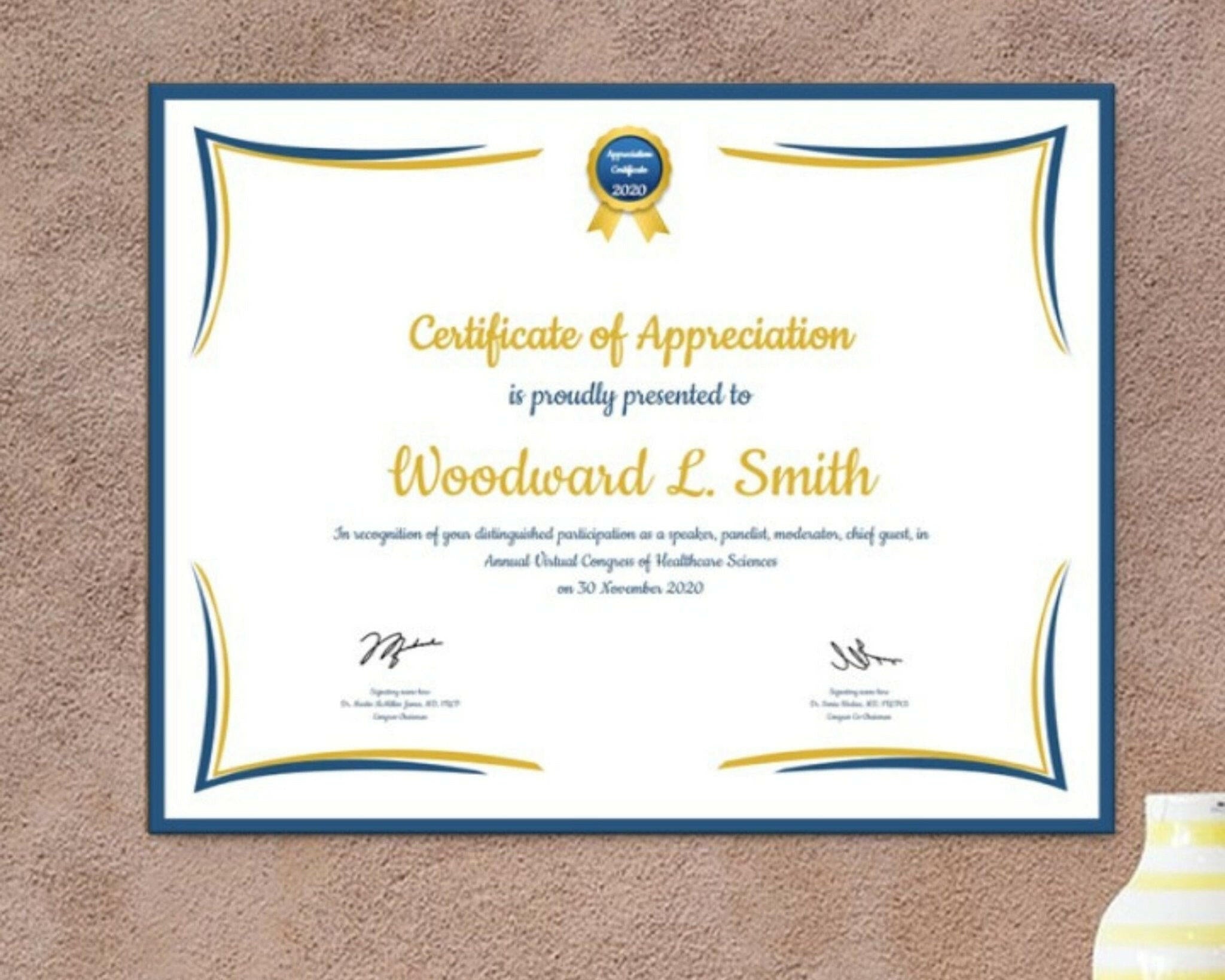 Modern Business Certificate Layout with Editable Text and Logo Area