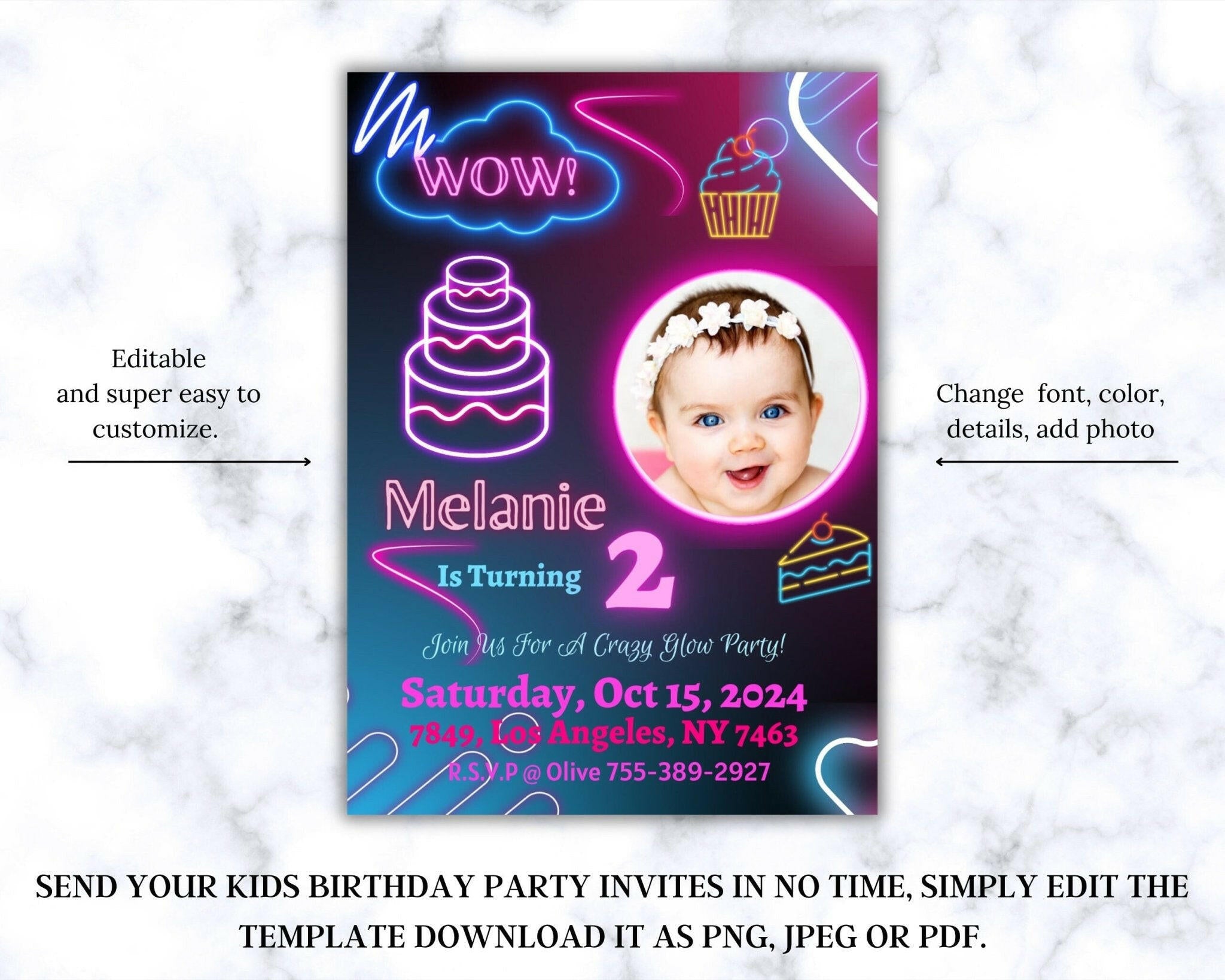 Preview of customizable text and image on Canva