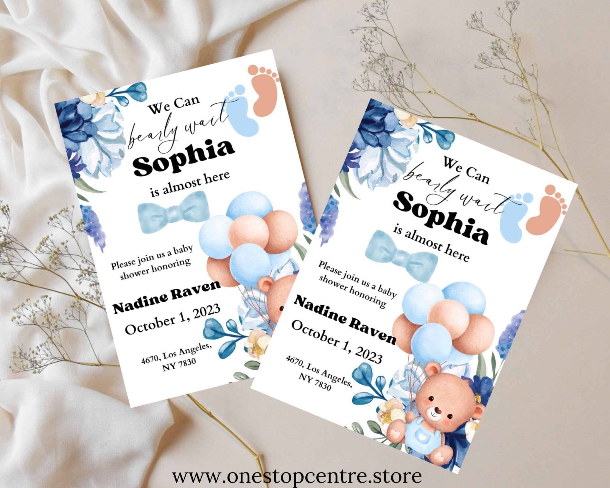Gender-neutral baby shower invitation template