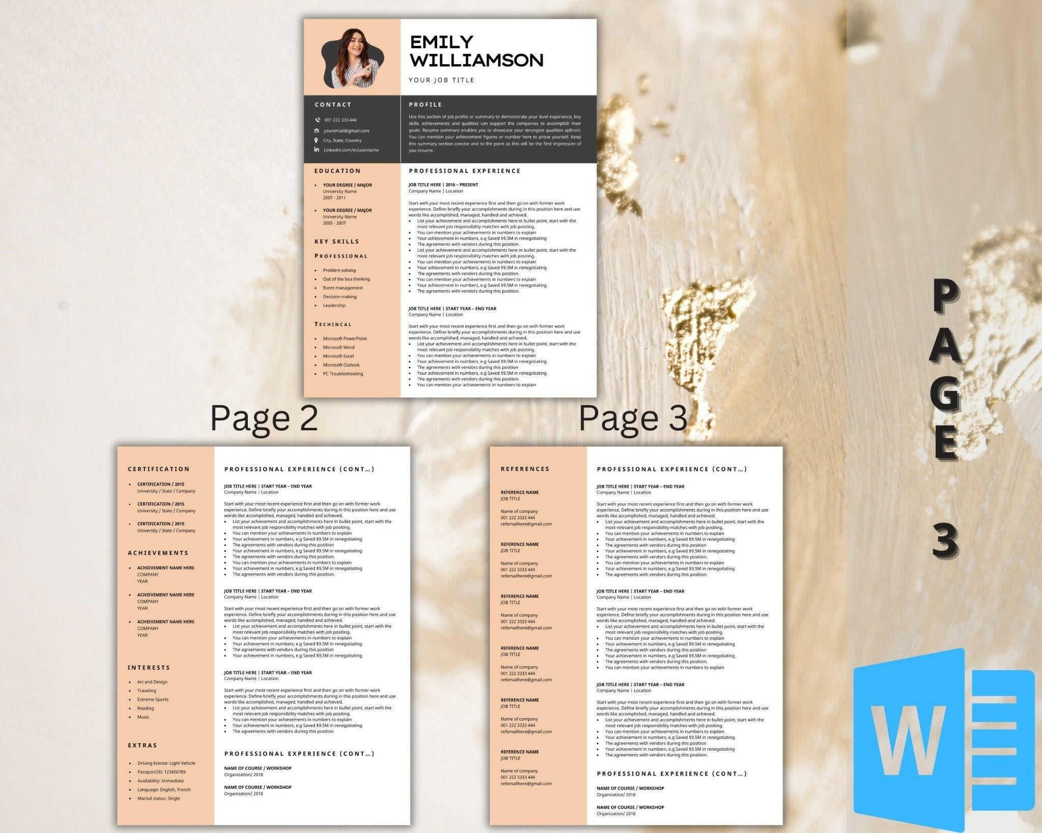 Customizable CV with free fonts and icons
