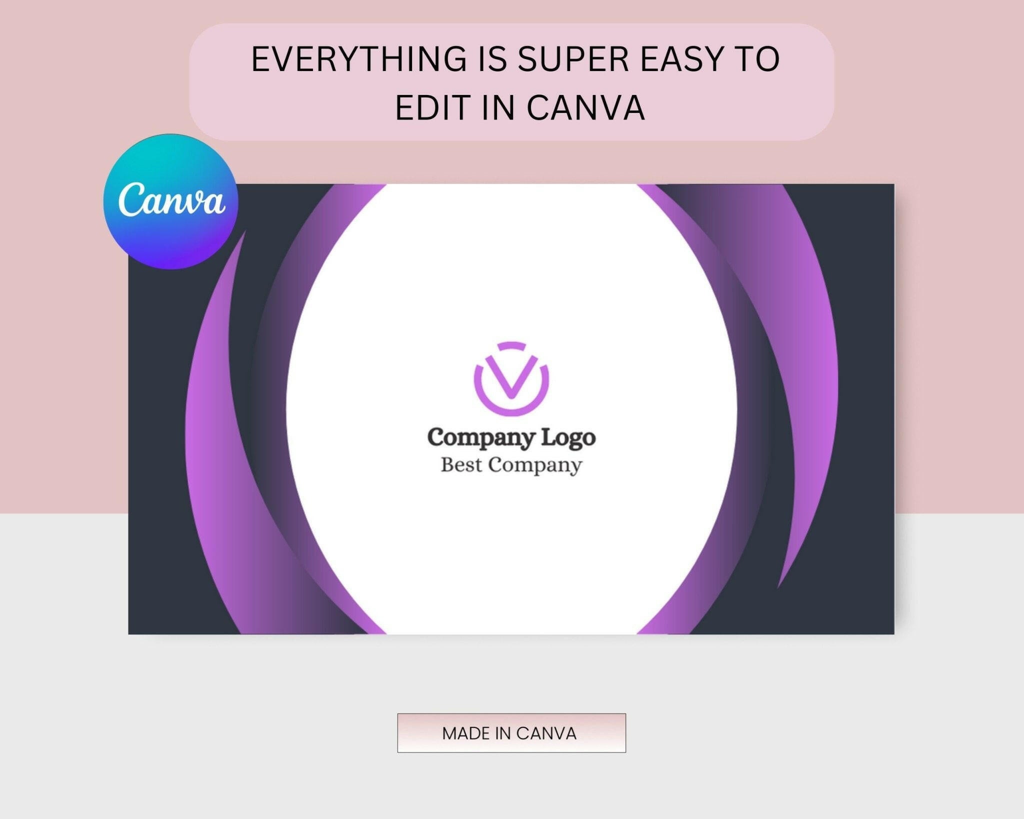 Printable business card design with modern typography