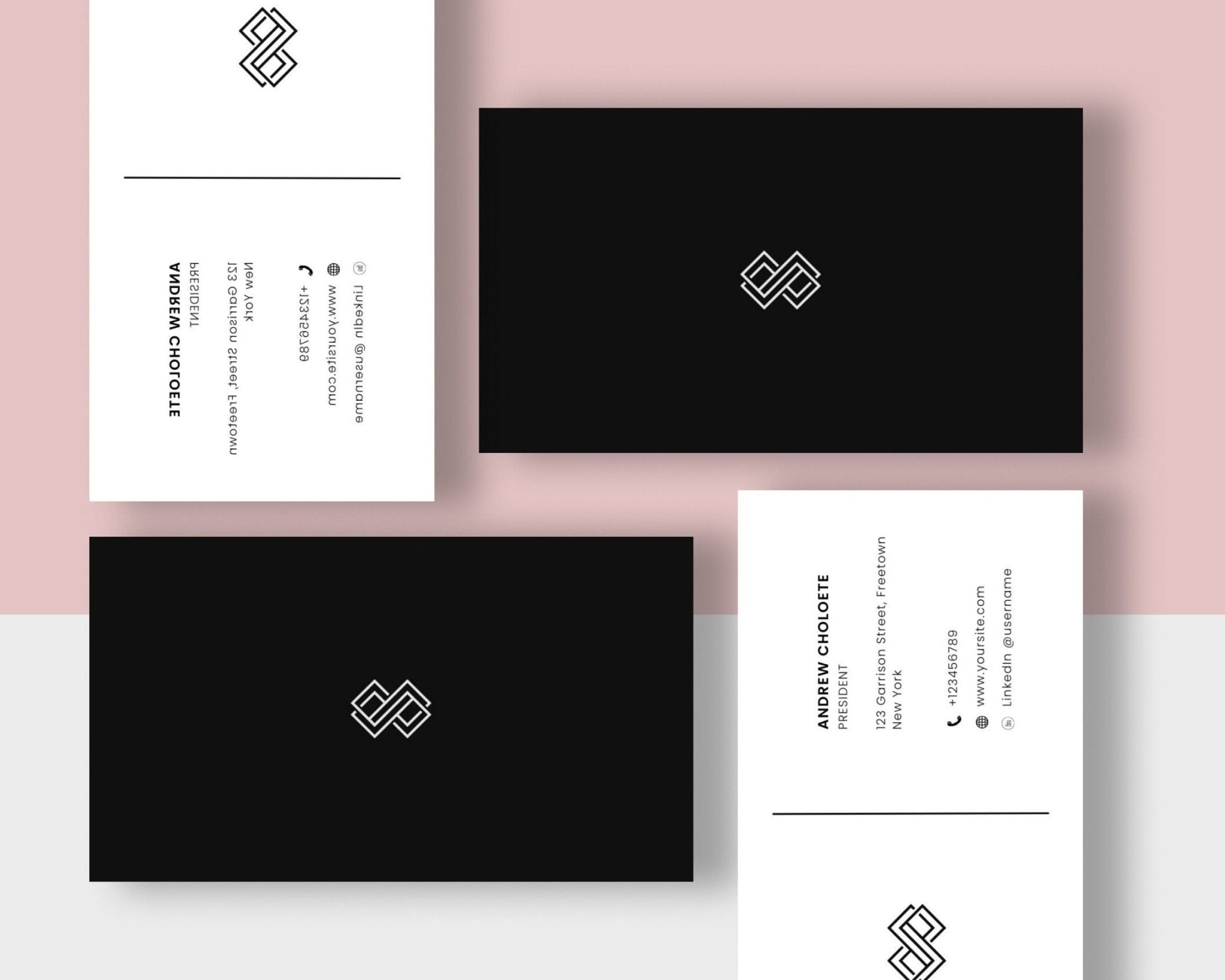 Fully customizable business card showing professional layout