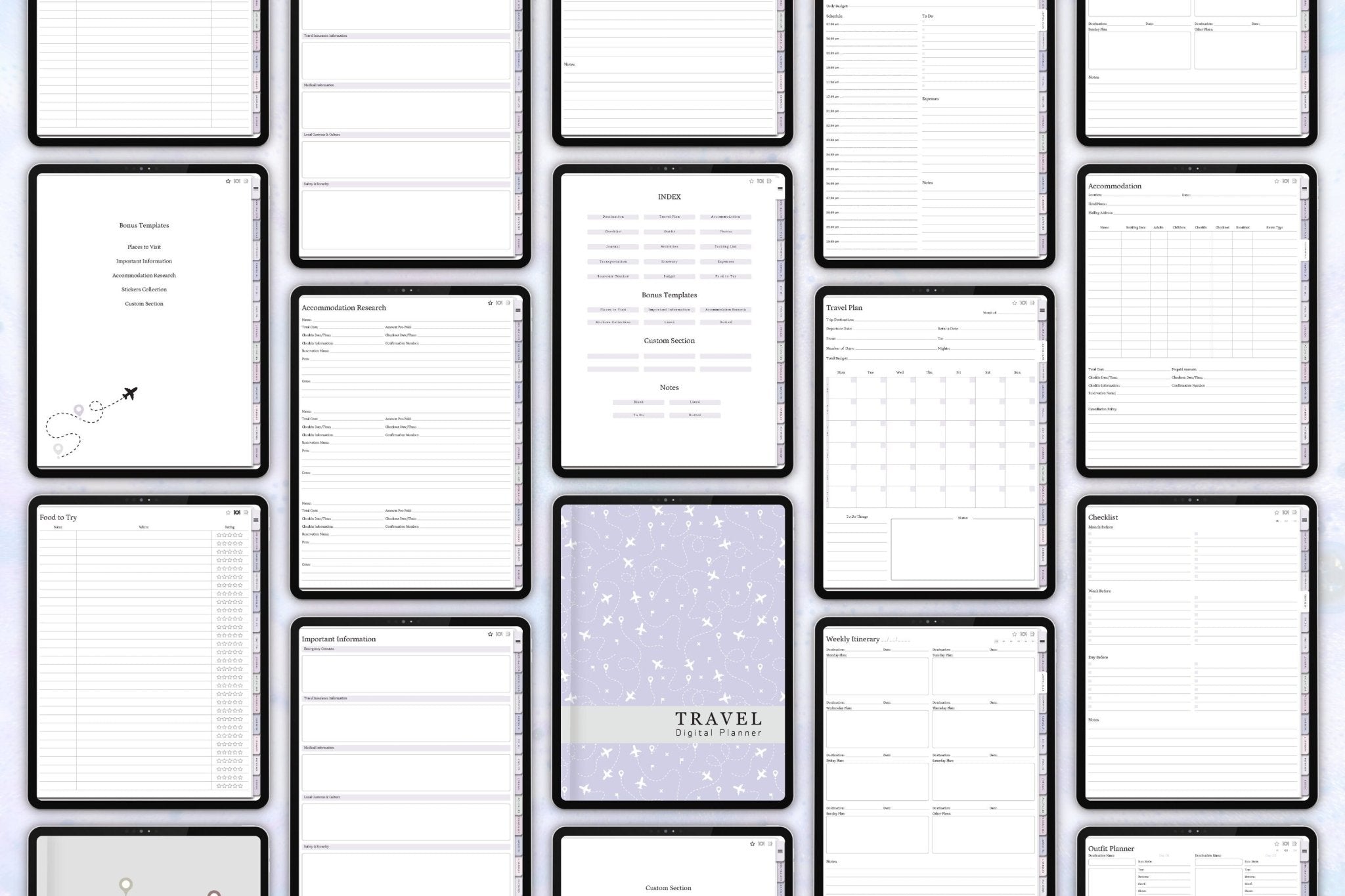 Customizable digital travel journal for documenting trips