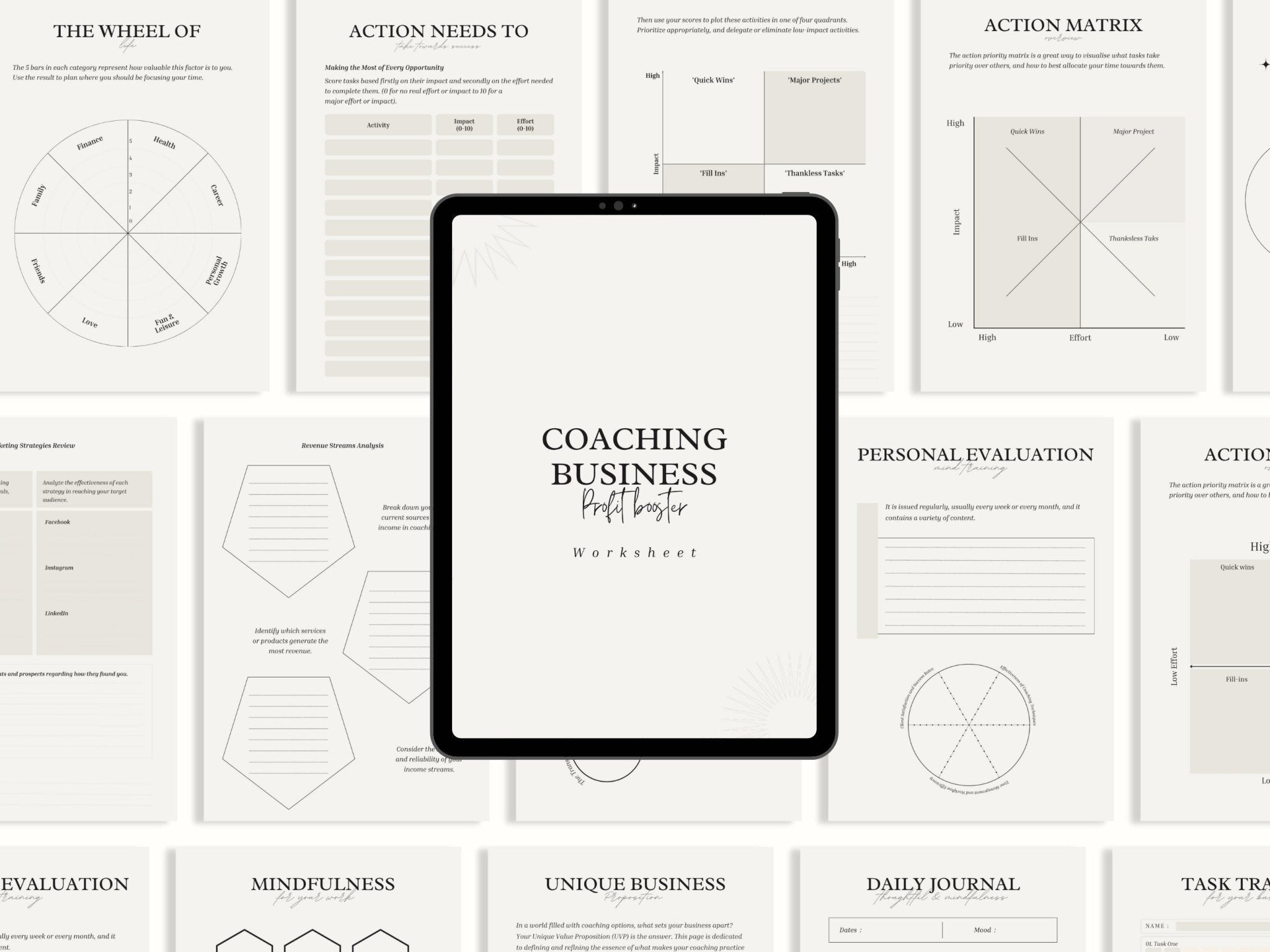 Coaching workbook template bundle cover preview