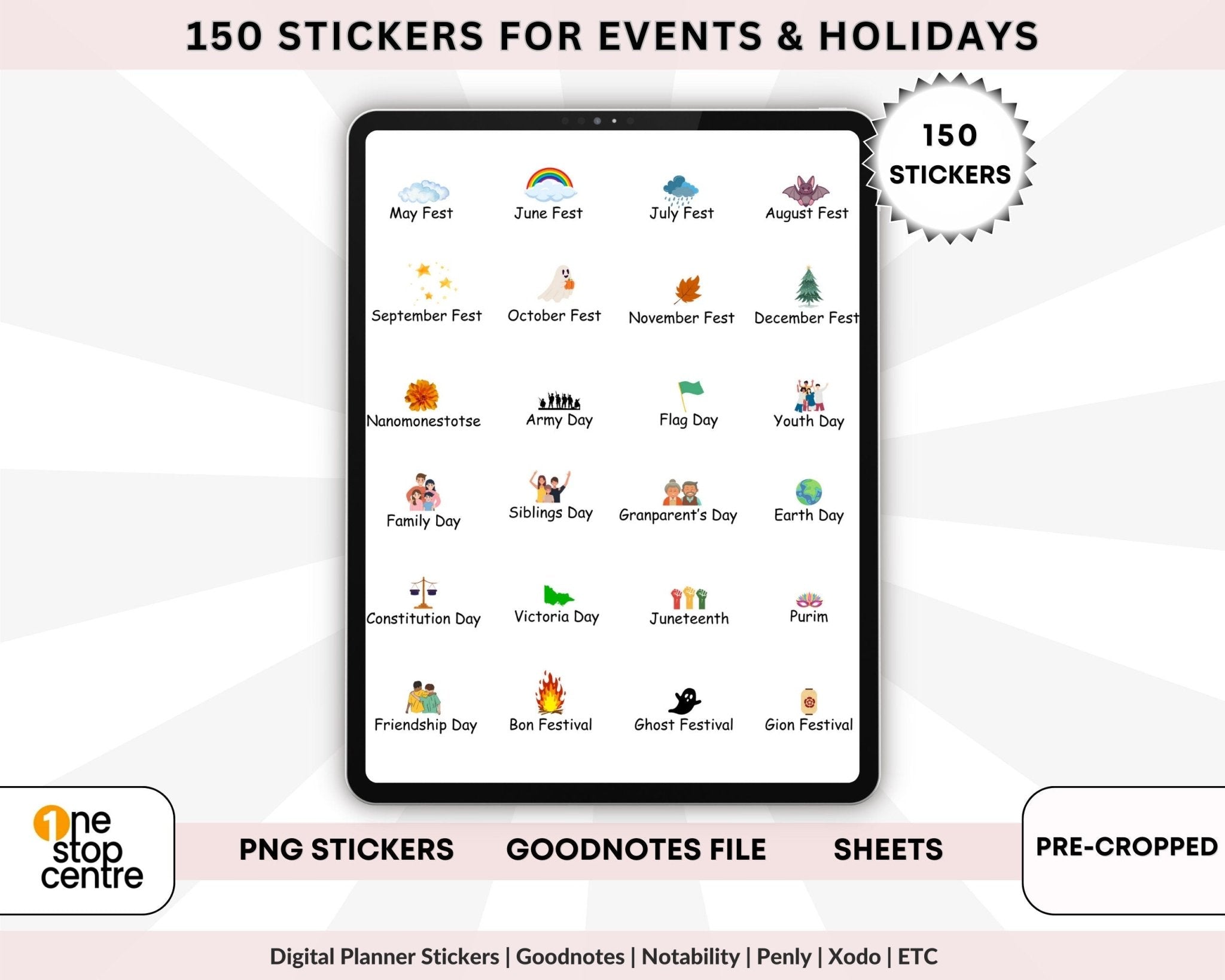 Holiday sticker bundle for digital and printable planners