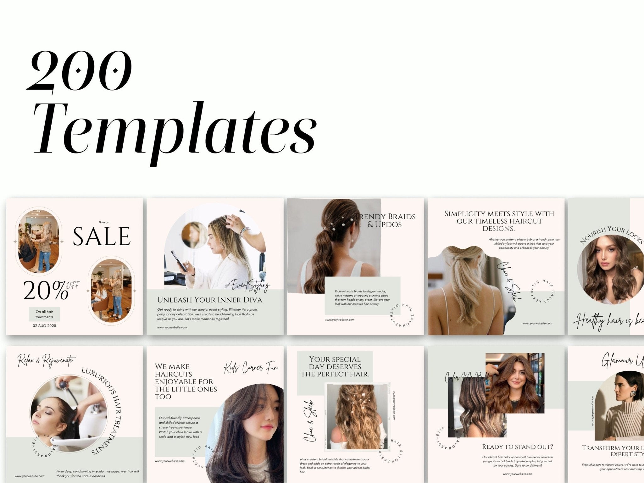 Beauty salon Instagram stories mockup in Canva