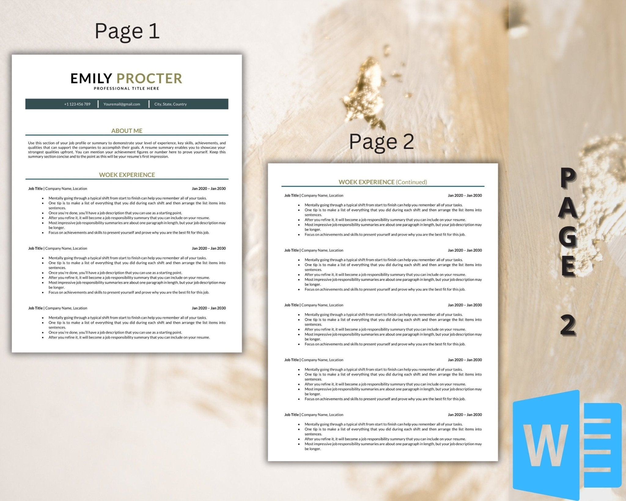 Clean, editable resume and cover letter template for job seekers