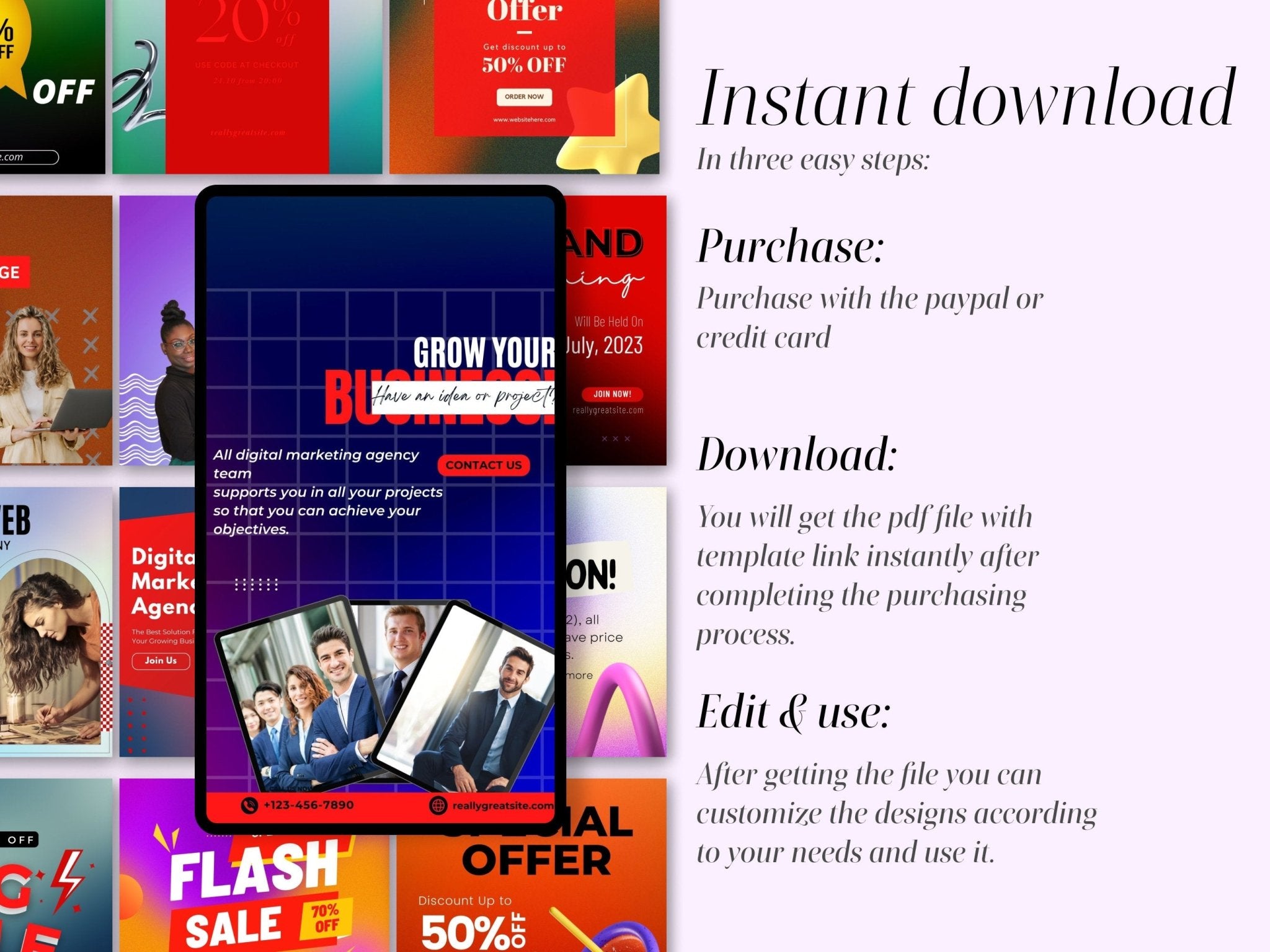 Infographics and charts template pack in colorful gradient design