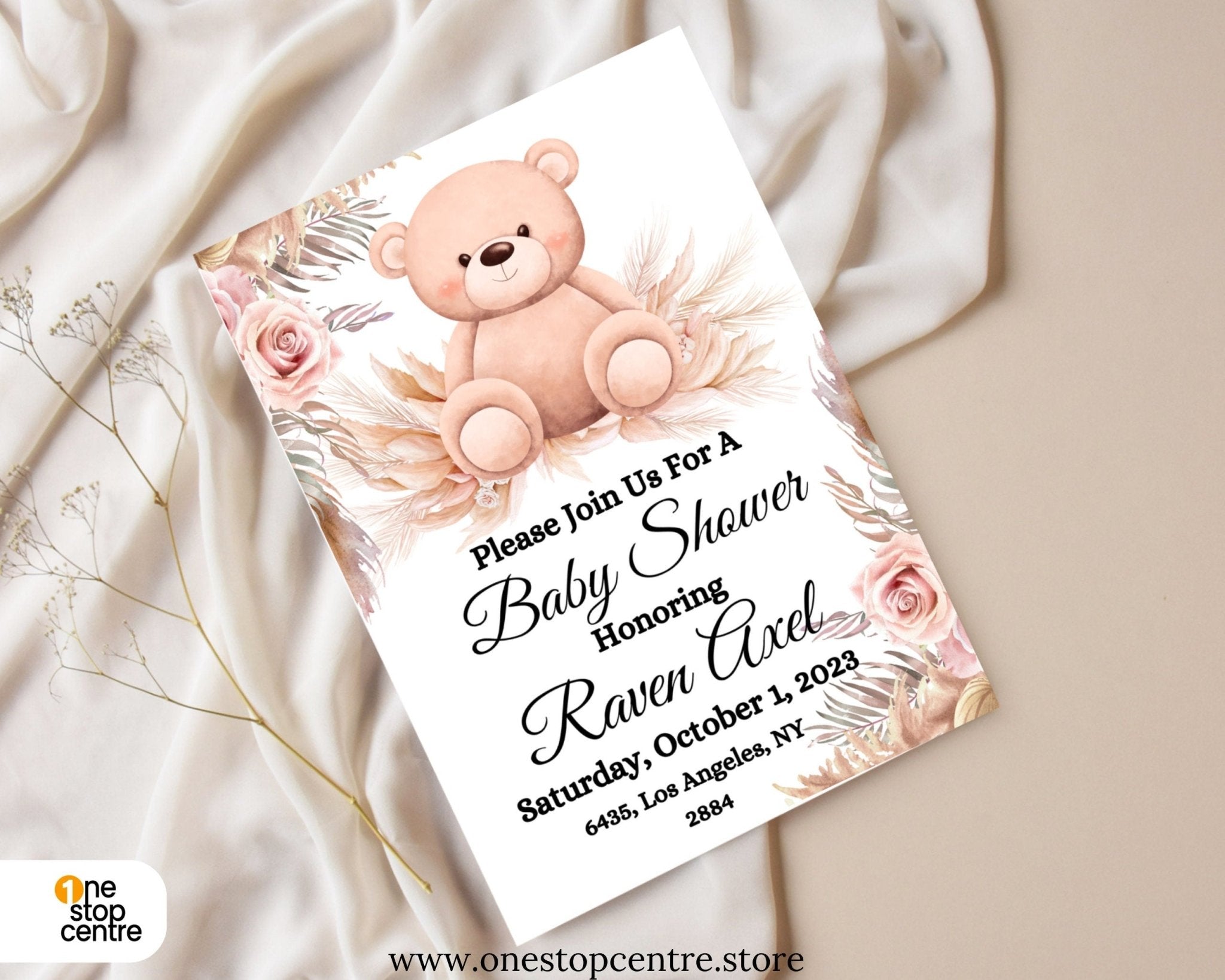 Editable 5x7 baby shower card for boy or girl