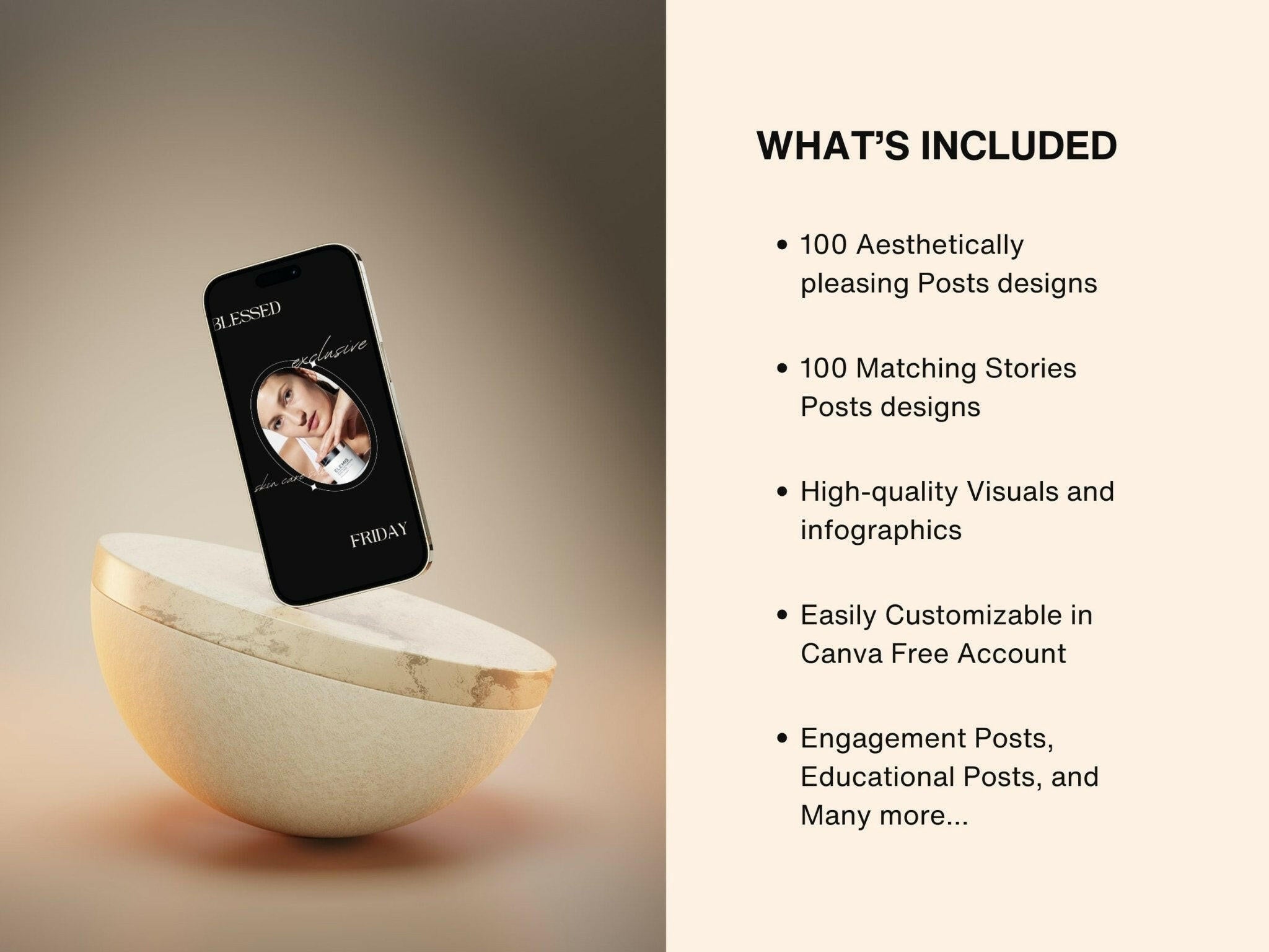 Minimal beauty product spotlight Canva story template