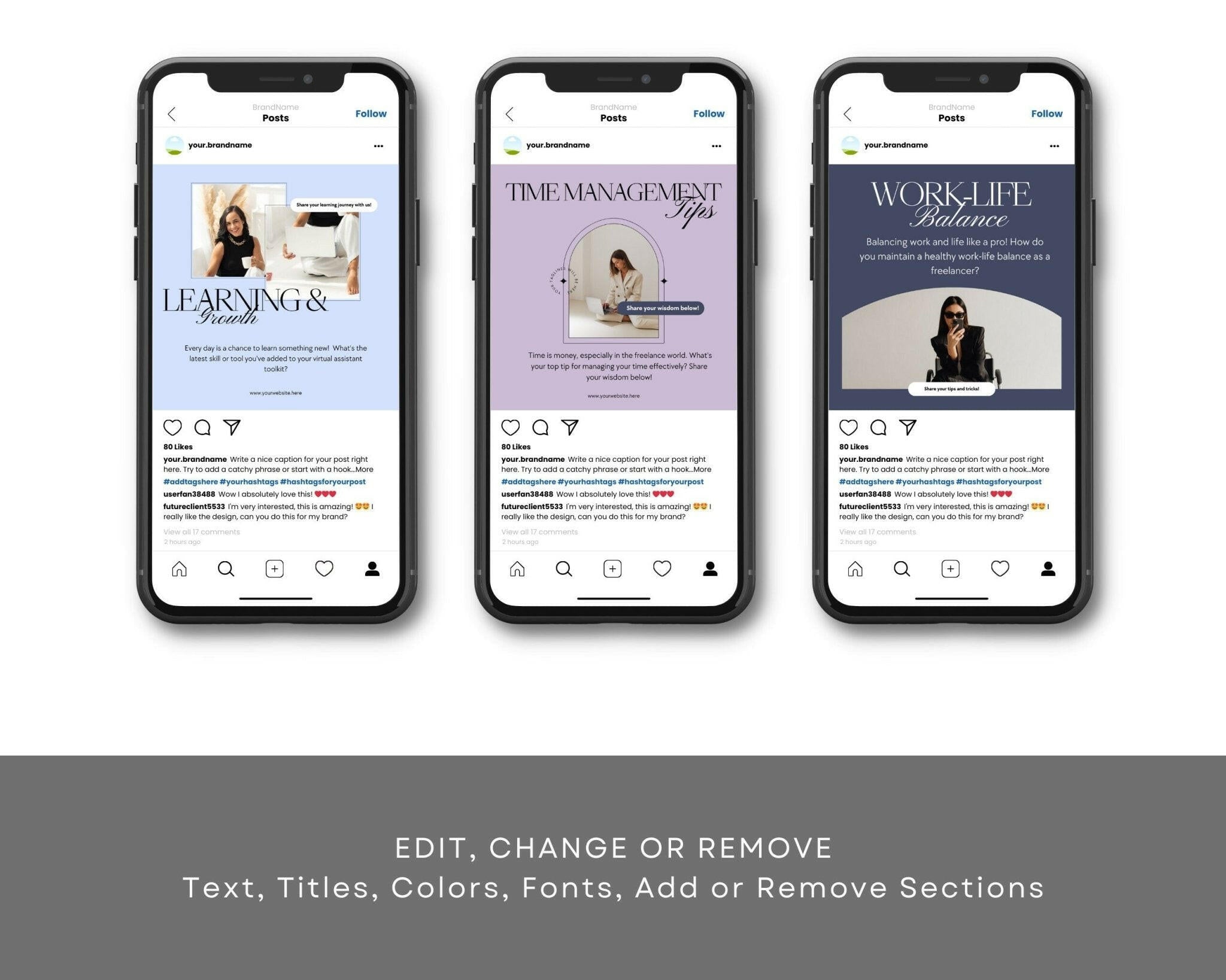 Instagram story templates for virtual assistants