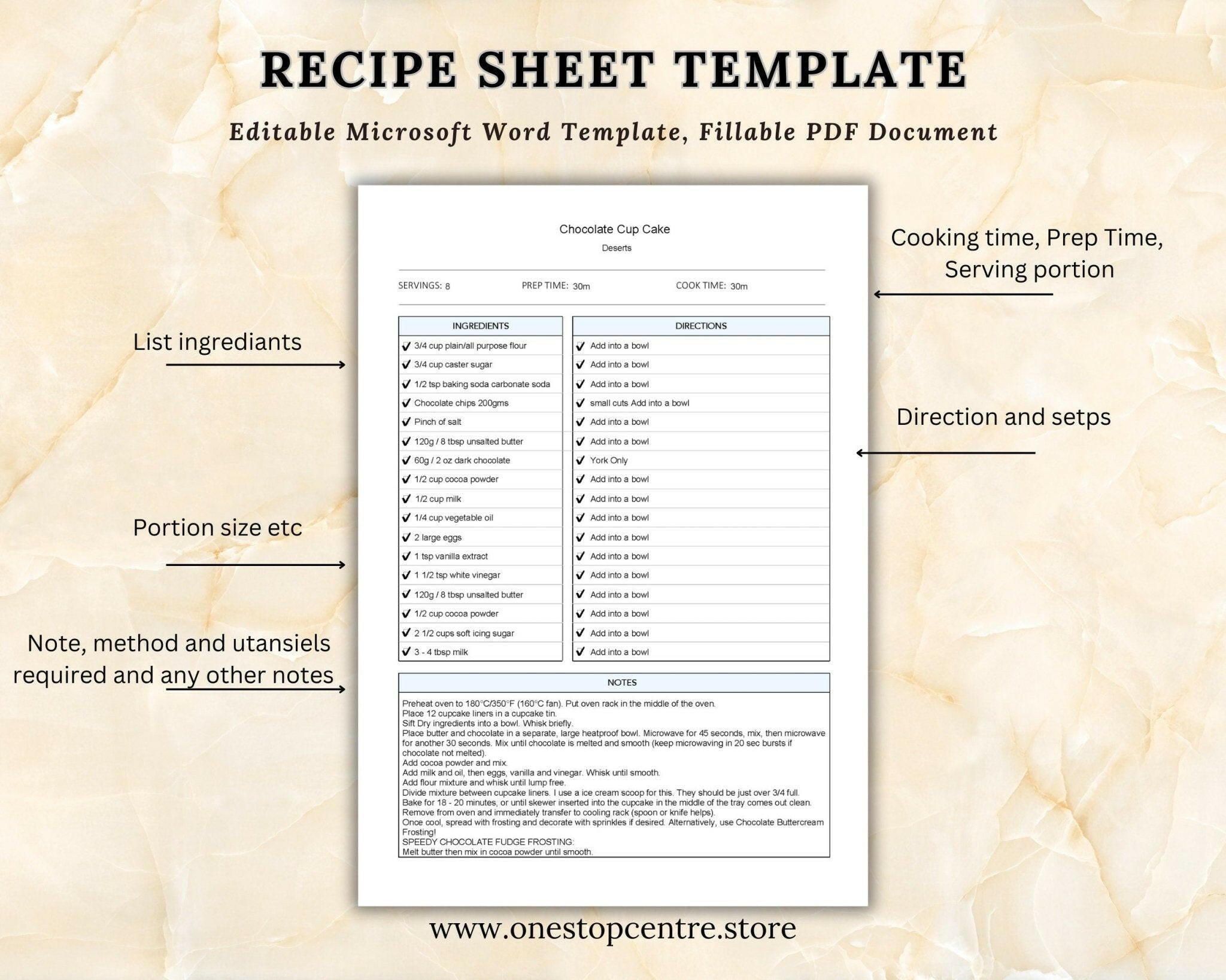 Printable Recipe Binder Page – Customizable Design